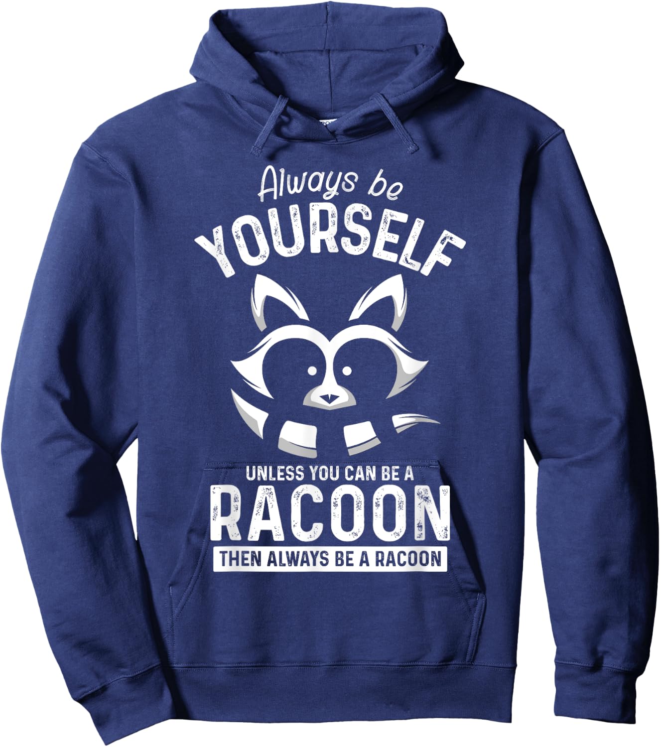 Funny Animal Gift Cute Adorable Men Boys Kids Racoon Hoodie - Hoodie | Navy