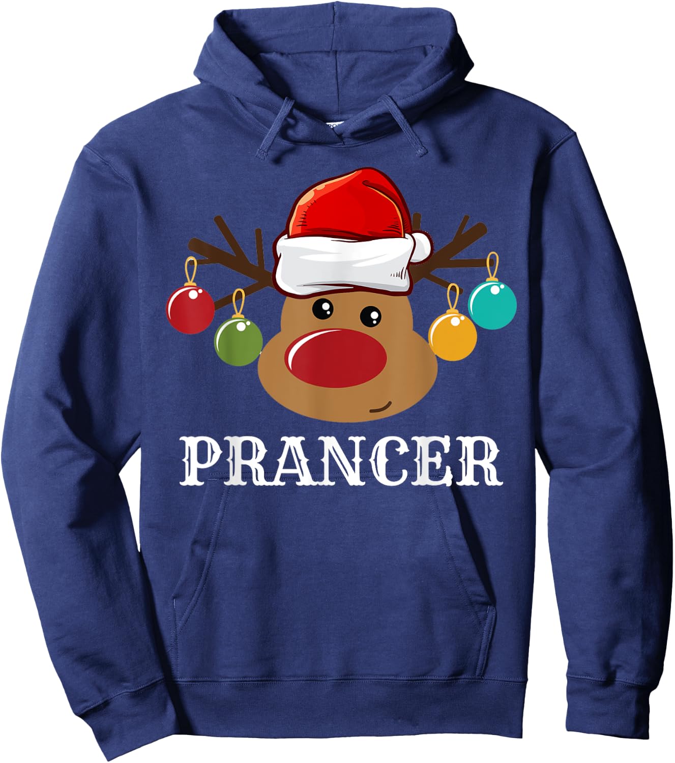 Santa Reindeer Prancer Xmas Group Costume Hoodie - Hoodie | Navy