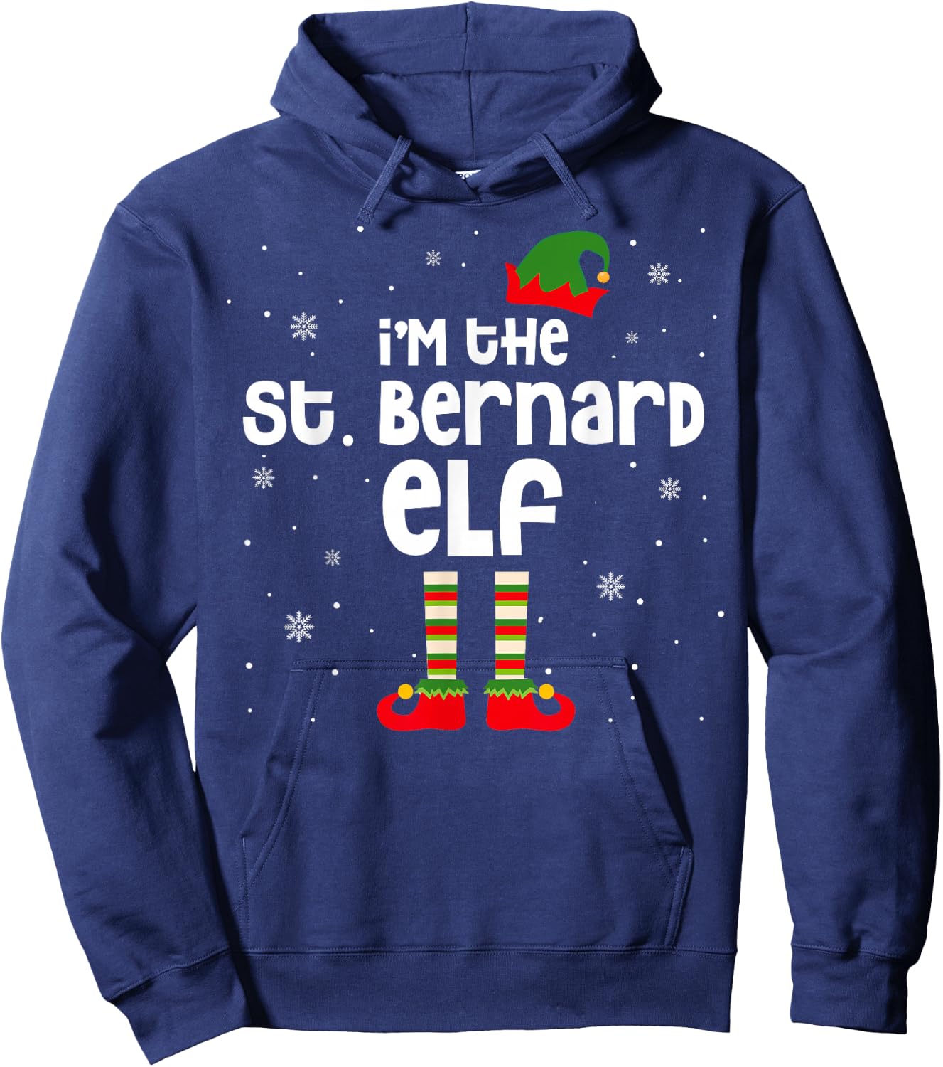 I'm The St. Bernard ELF Christmas St. Bernard Dog Lover Gift Hoodie - Hoodie | Navy