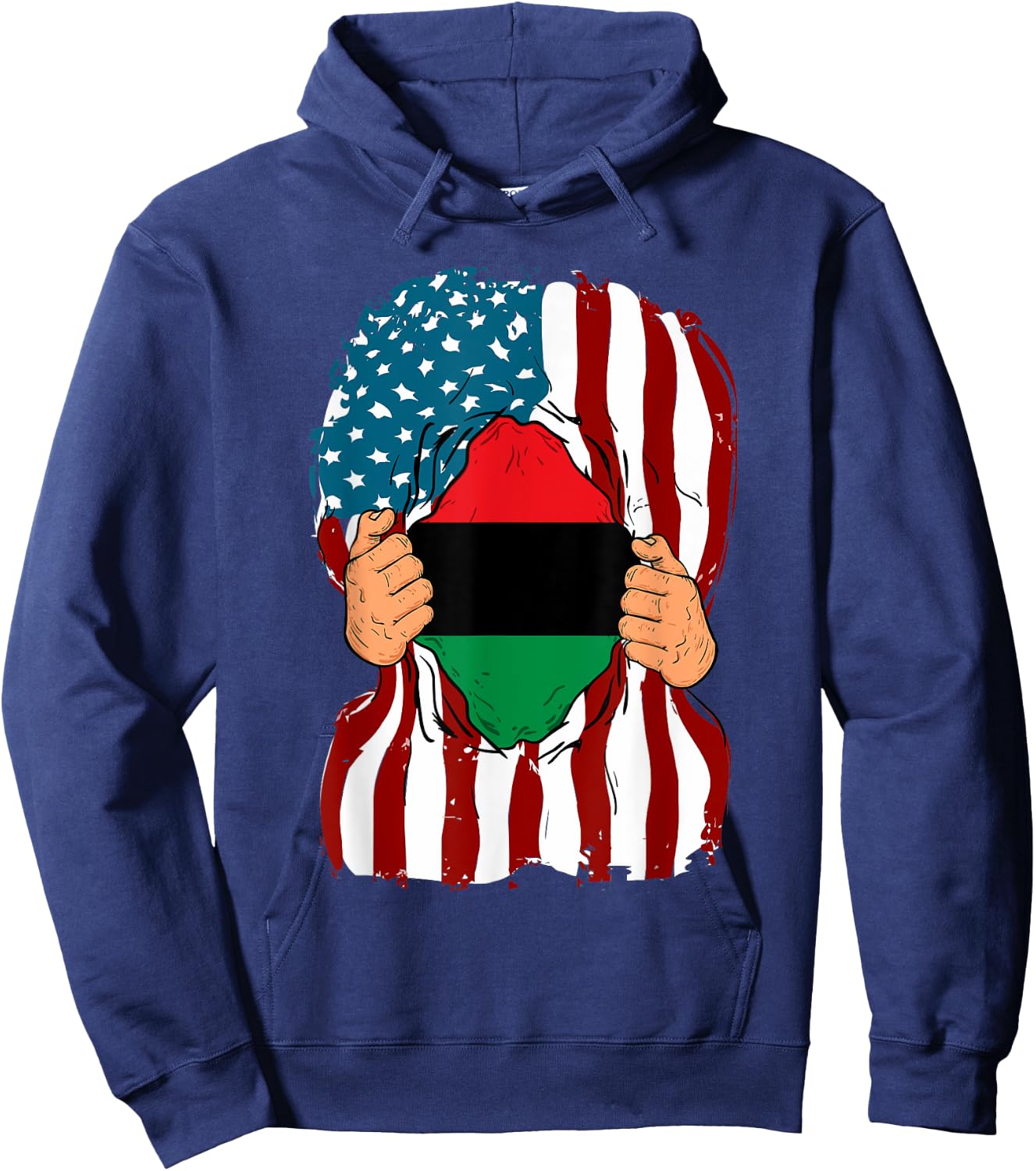 Pan African UNIA Flag Funny Loyal Afro Americans USA Gift Hoodie - Hoodie | Navy