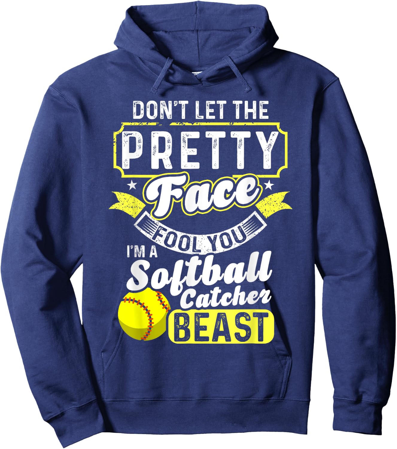 Catcher Softball Lovers Bat Ball Softball Player Hoodie - Hoodie | Navy