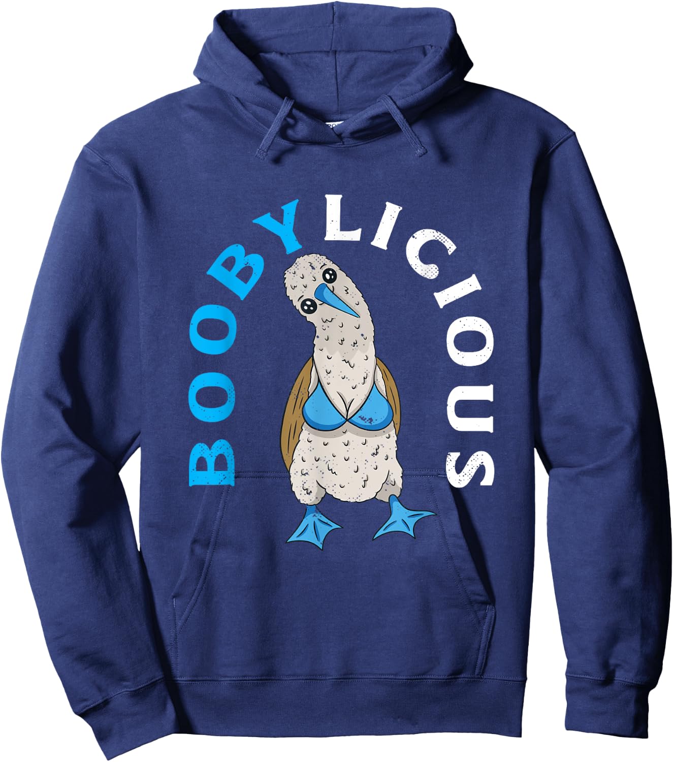 Blue-Footed Booby Boobylicious Funny Birdwatching Hoodie - Hoodie | Navy