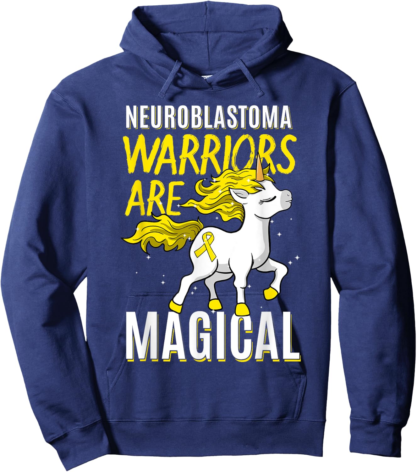 Neuroblastoma Warrior Nerve Tissue Unicorn Cancer Gift Hoodie - Hoodie | Navy