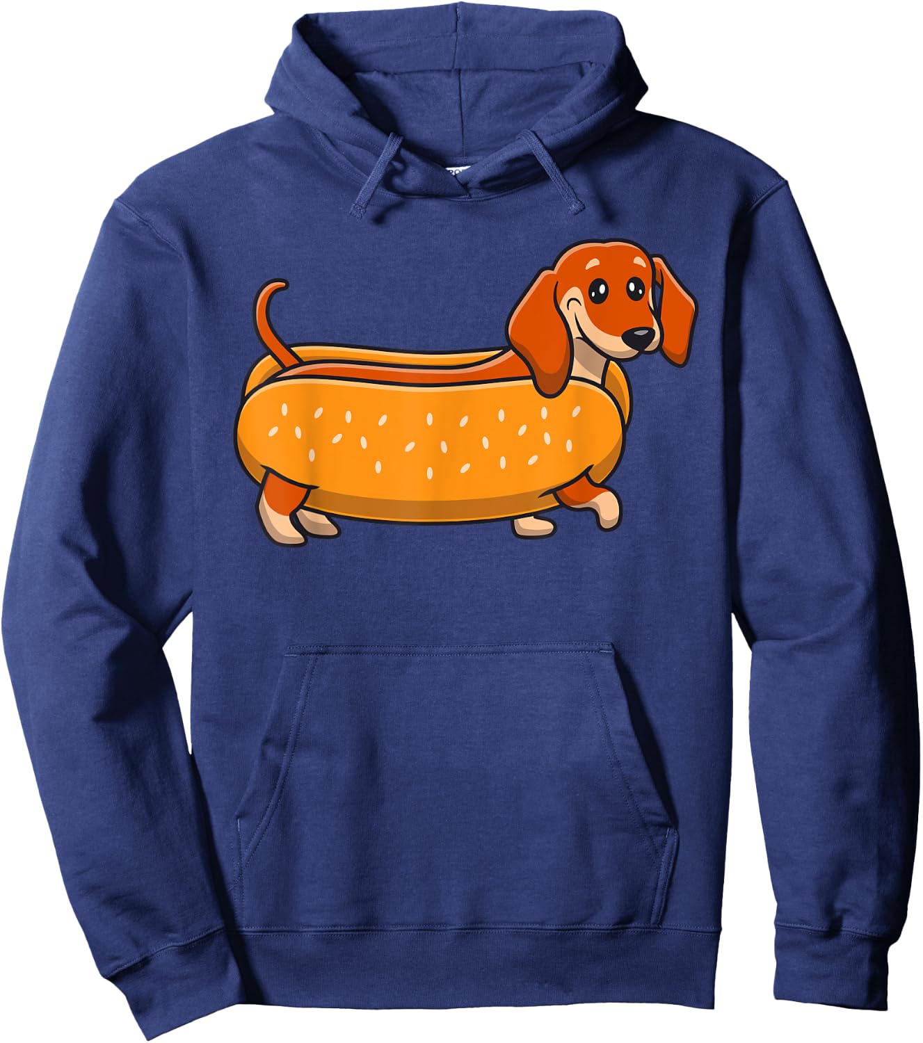 Funny Dachshund Hotdog Cute Wiener Dog Lover Humor Men Women Kids Hoodie - Hoodie | Navy