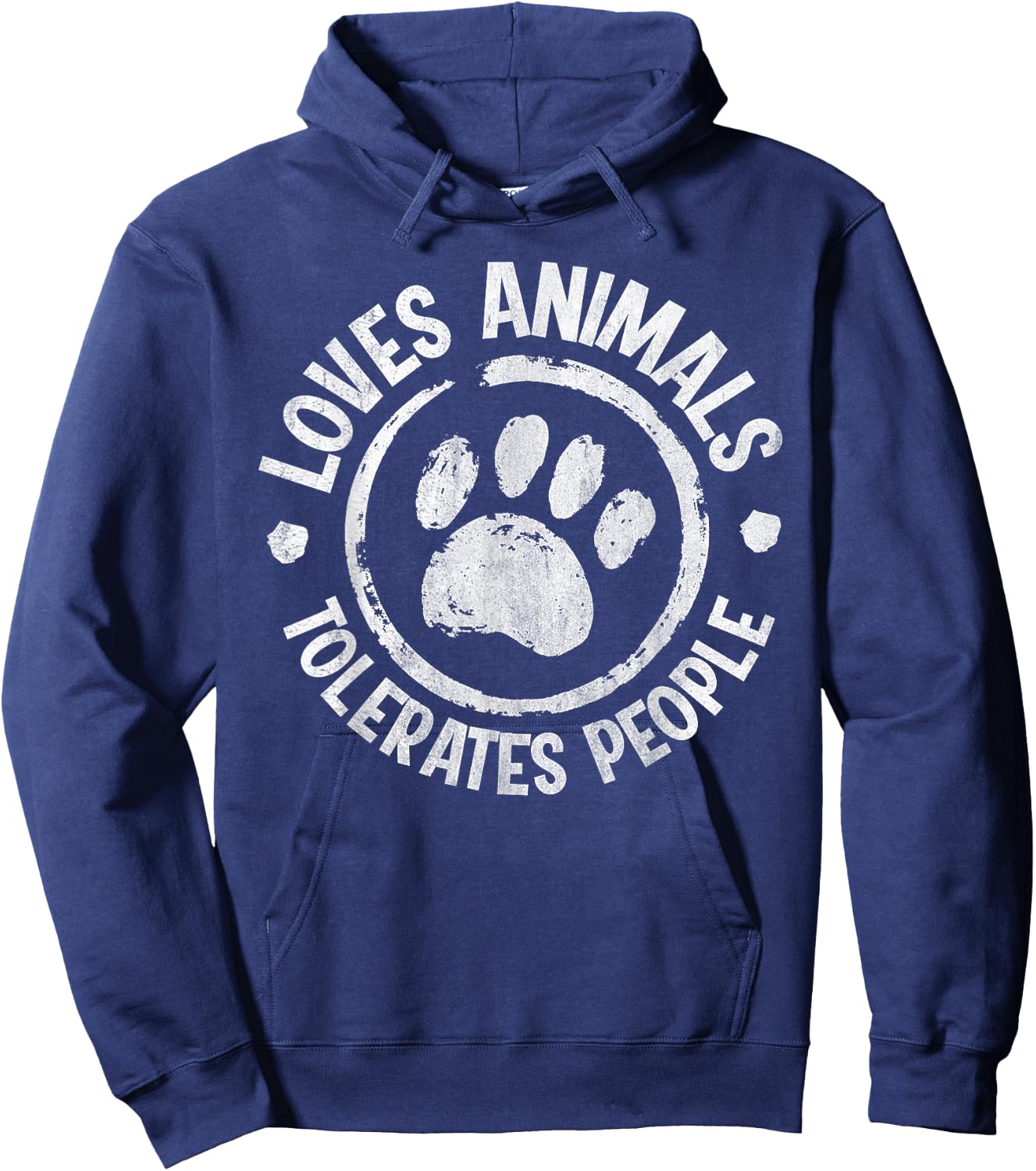 Loves Animals Tolerates People Hoodie - Hoodie | Navy