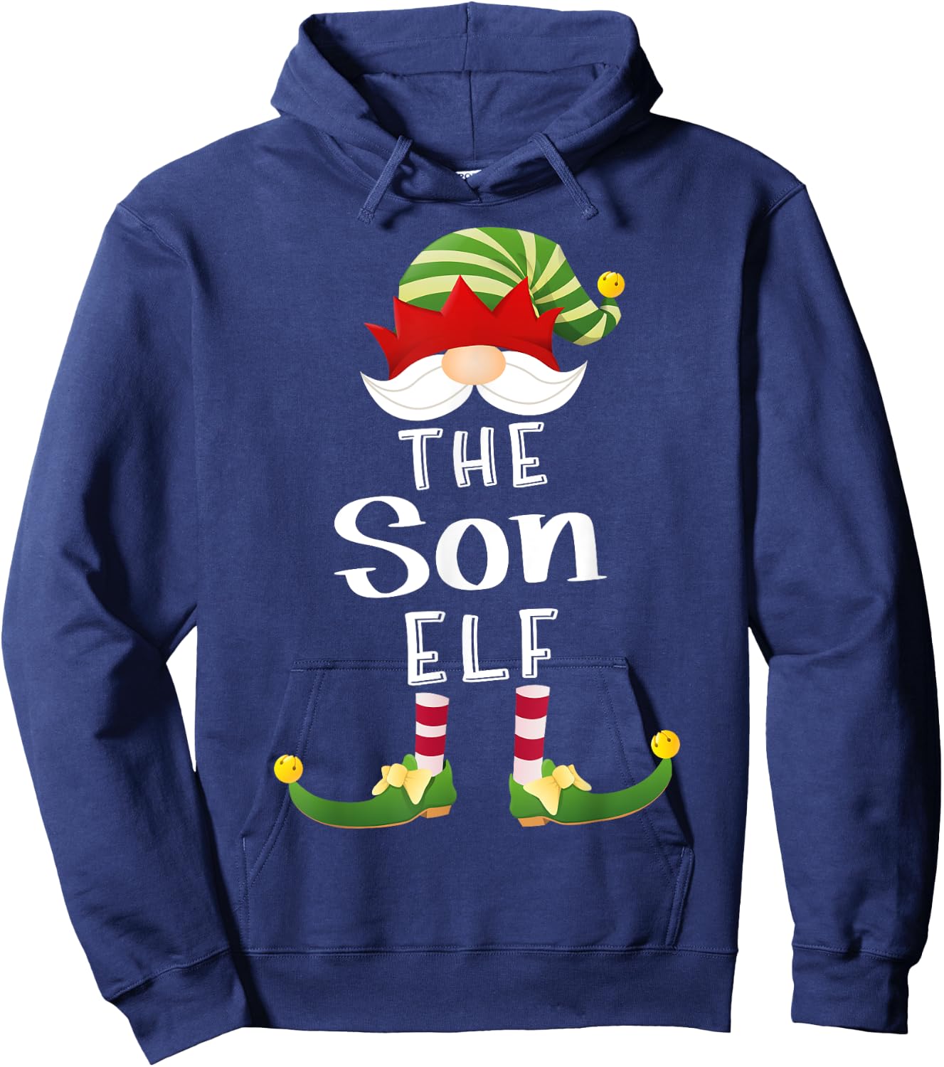 Son Elf Group Christmas Funny Pajama Party Hoodie - Hoodie | Navy