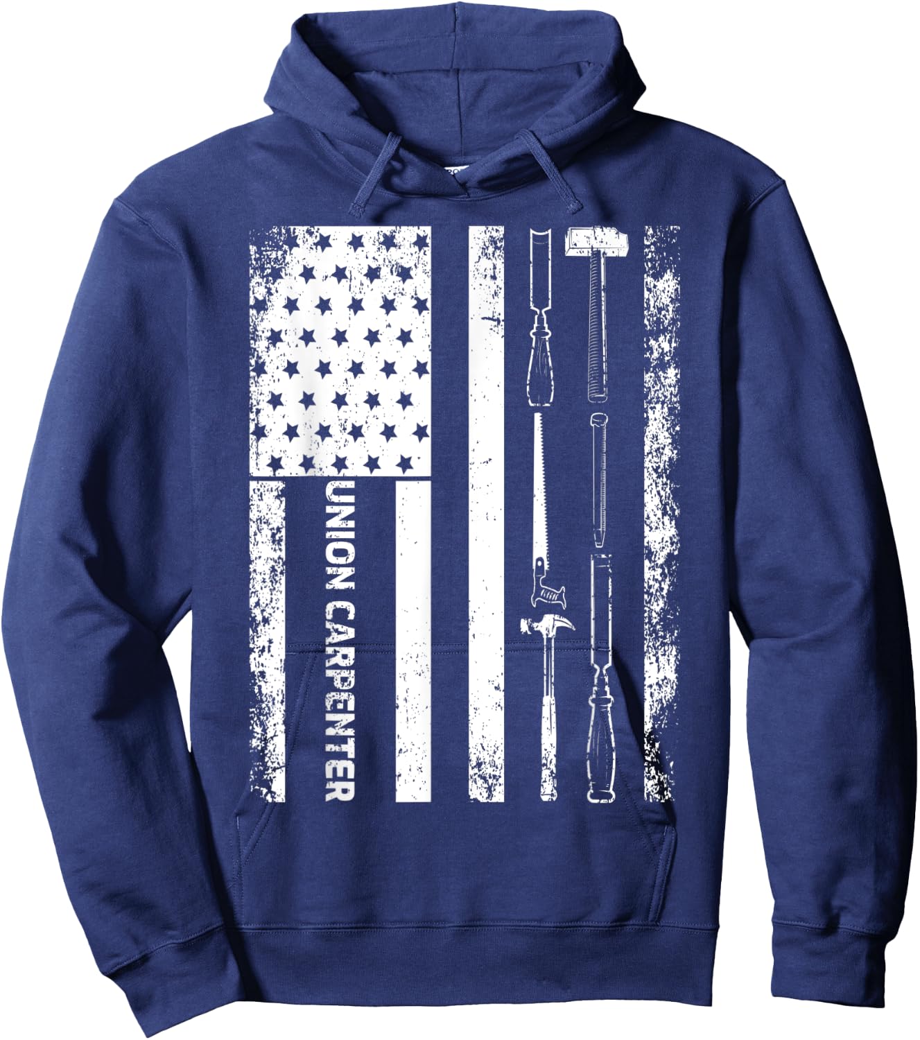 Vintage USA American Flag Union Carpenter Hoodie - Hoodie | Navy