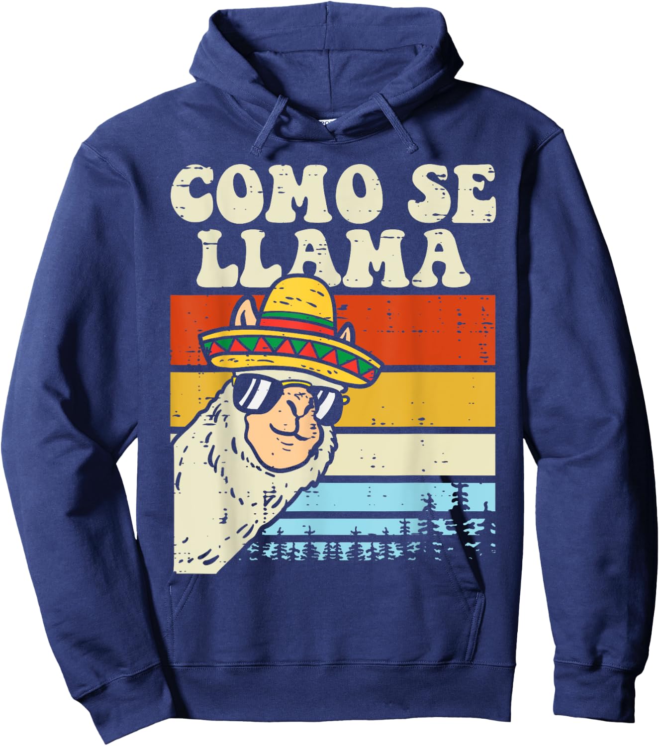 Como Se Llama Funny Cinco De Mayo Mexican Alpaca Animal Hoodie - Hoodie | Navy