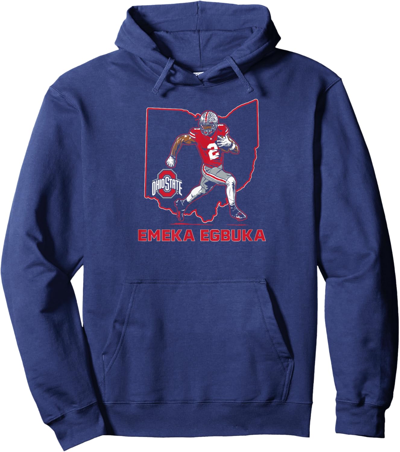 Ohio State Football: Emeka Egbuka State Star Hoodie - Hoodie | Navy