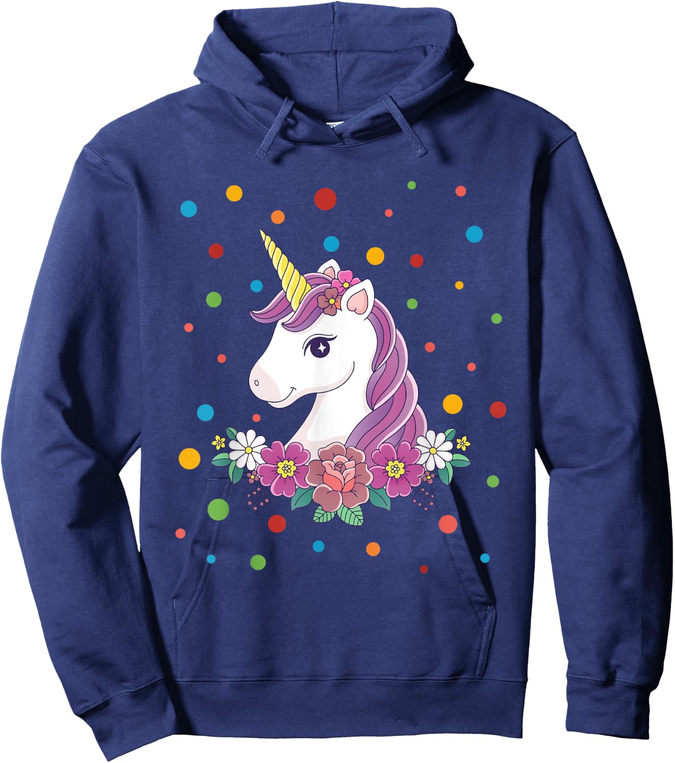 Dot Day Shirt Polka Dots Dotted Unicorn Kid Girls Youth Hoodie - Hoodie | Navy