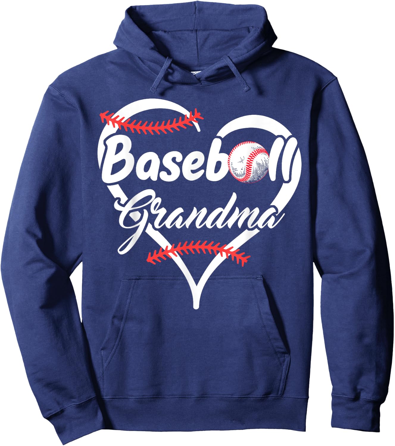 Proud Baseball Grandma Heart Hoodie - Hoodie | Navy