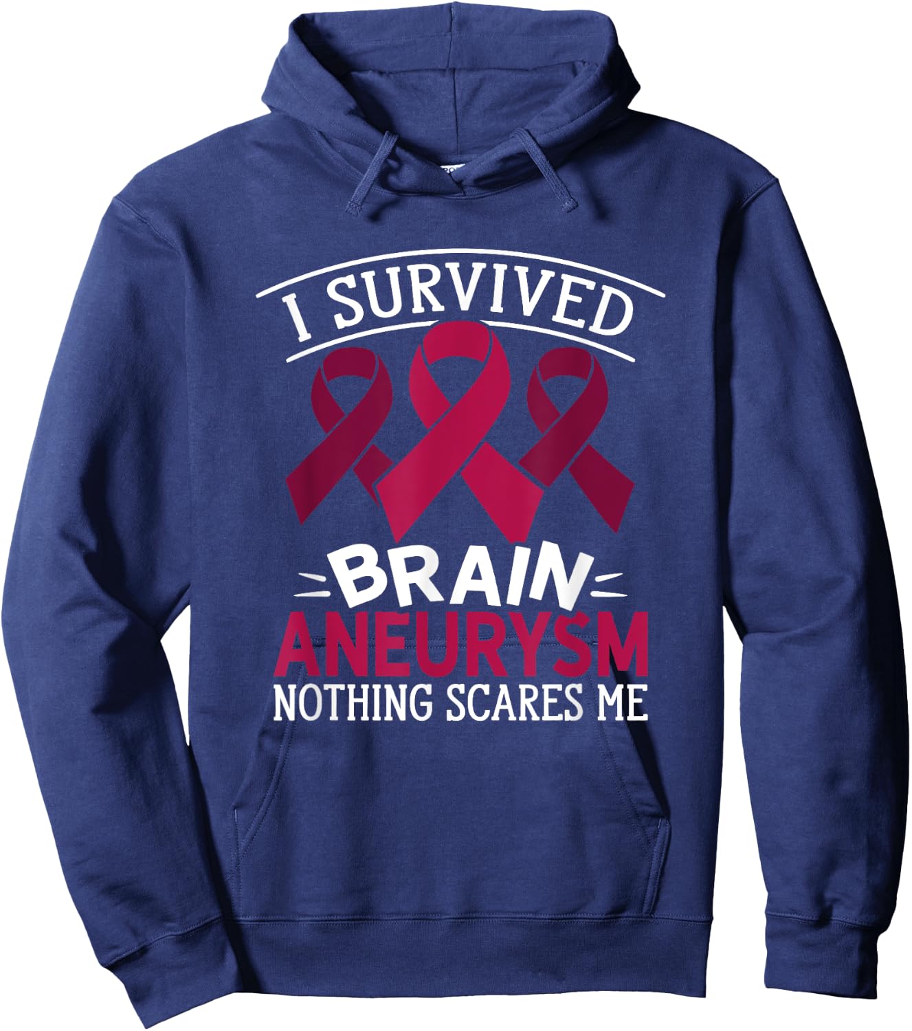 Aortic Brain Aneurysm Awareness Survived Brain Aneurysm Hoodie - Hoodie | Navy