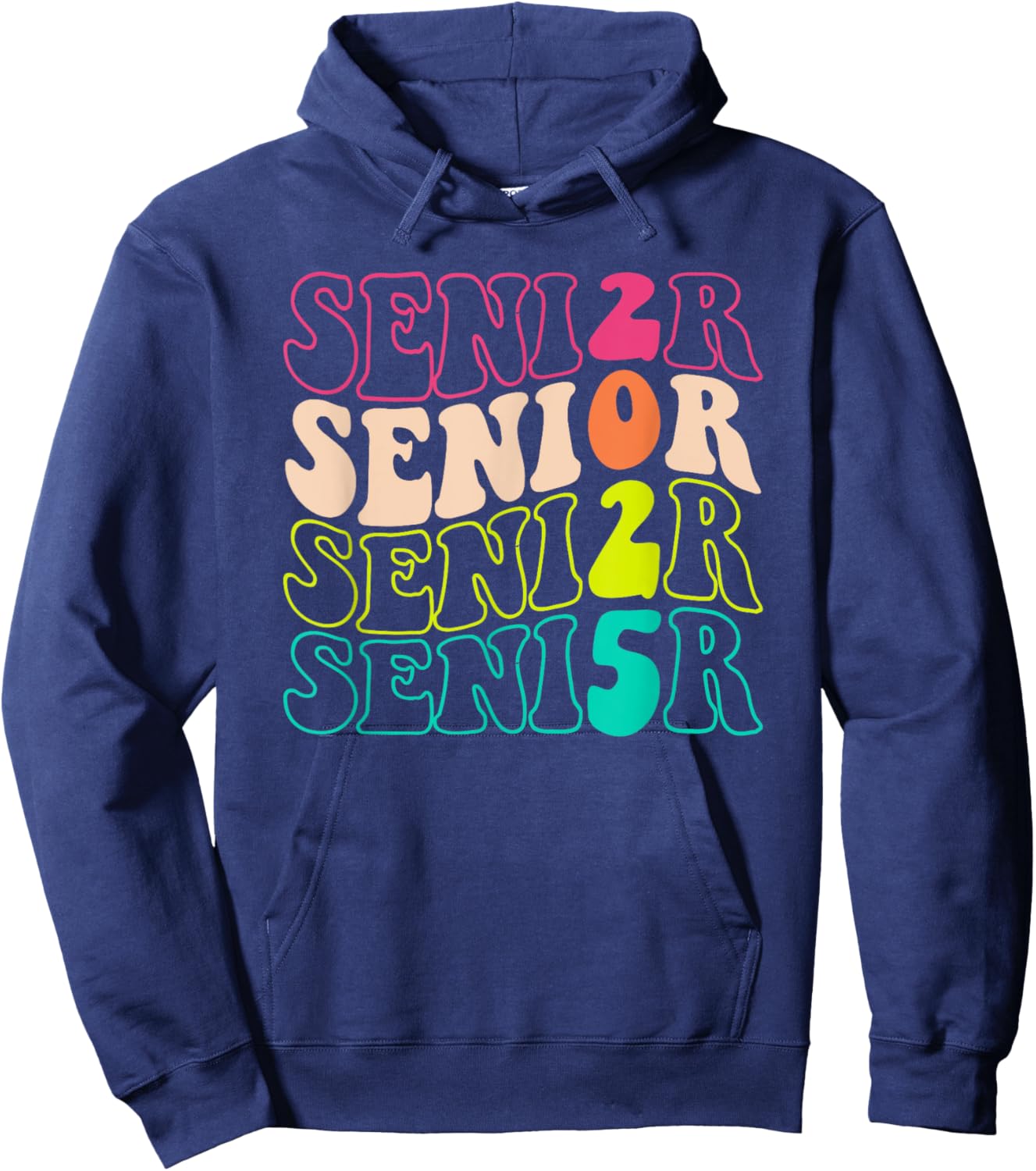 Retro Class Of 2025 Graduate Back To School Senior 2025 Hoodie - Hoodie | Navy