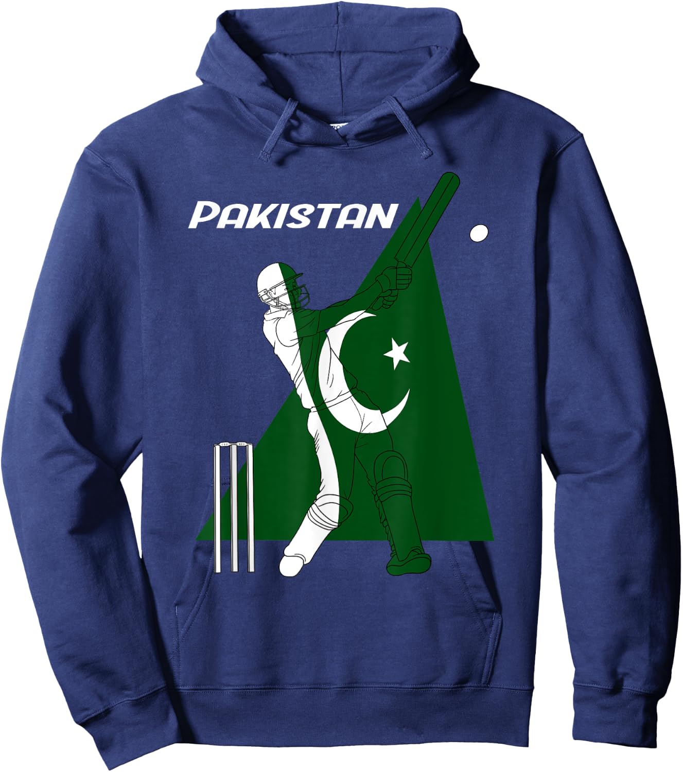 Pakistan Cricket Team Batsman Pakistani Flag Hoodie - Hoodie | Navy