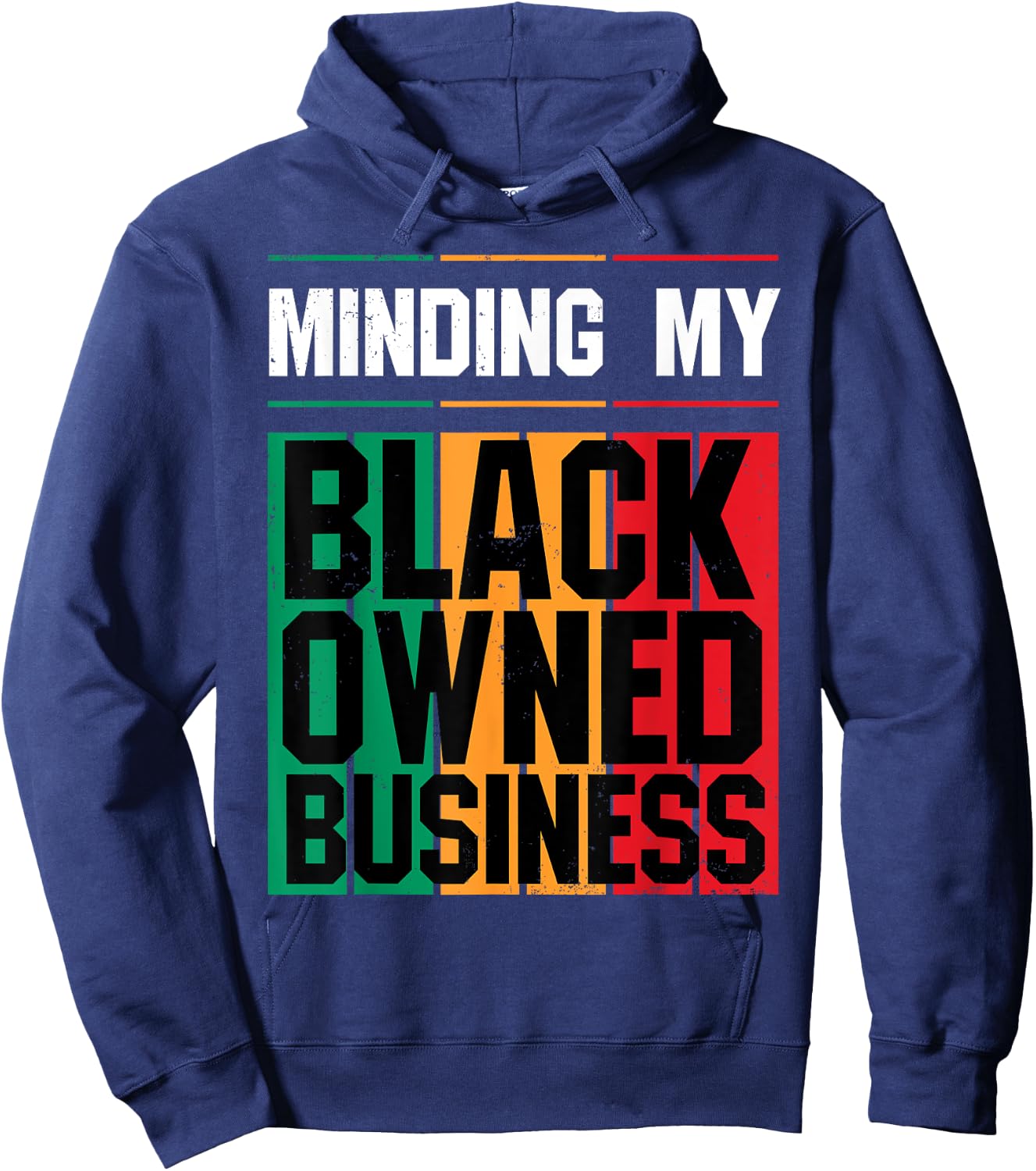 Minding My Black Owned Business Girl Women Gift Entrepreneur Hoodie - Hoodie | Navy