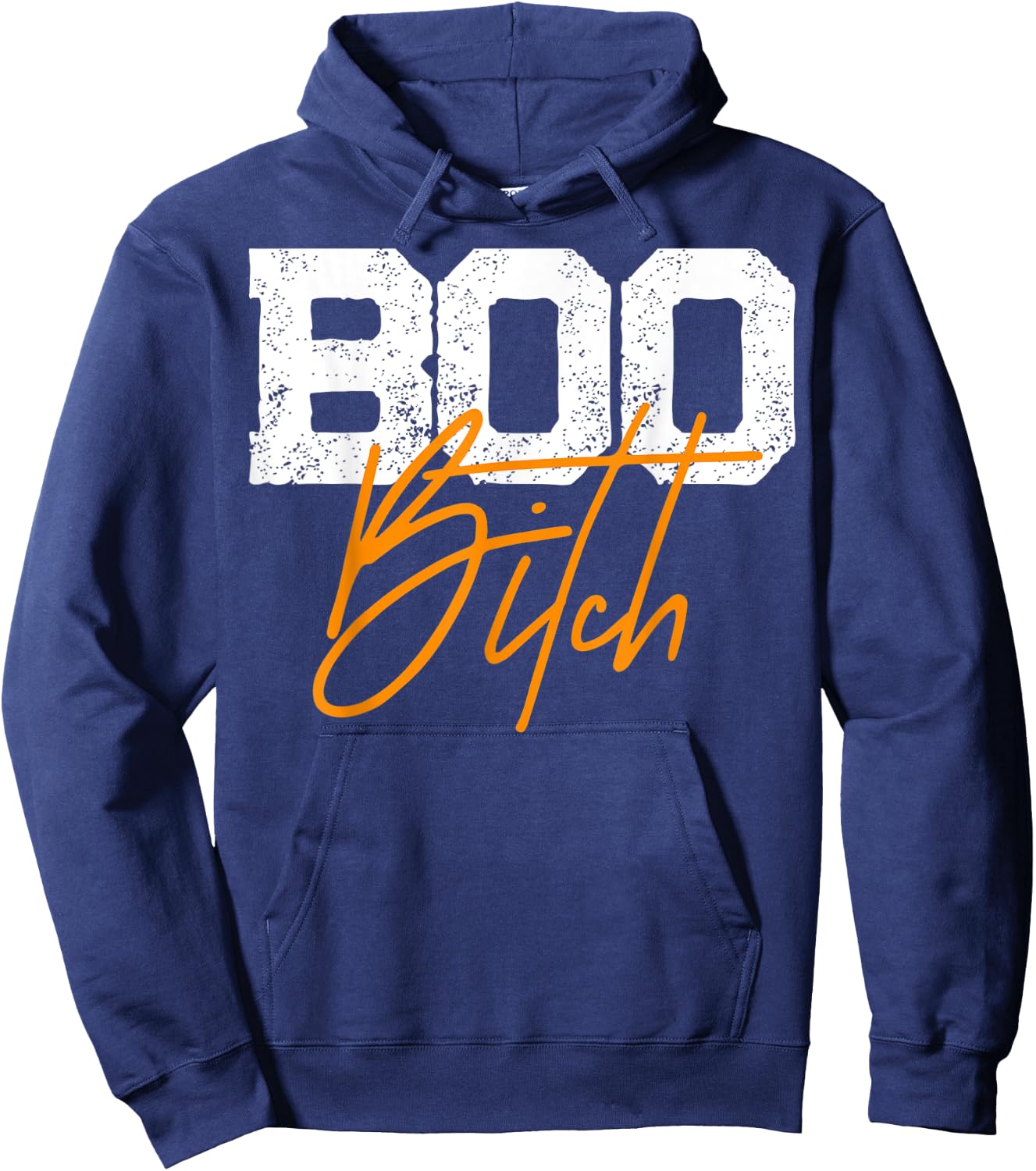 Boo Bitch sassy distressed retro Halloween Hoodie - Hoodie | Navy