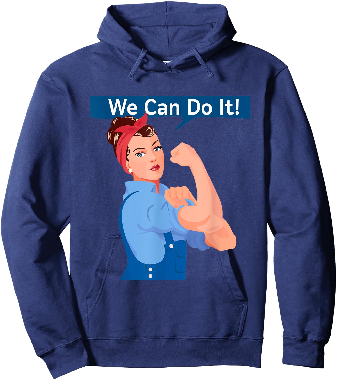 Rosie The Riveter - We Can Do It! | Women's Feminist Rosy Hoodie - Hoodie | Navy