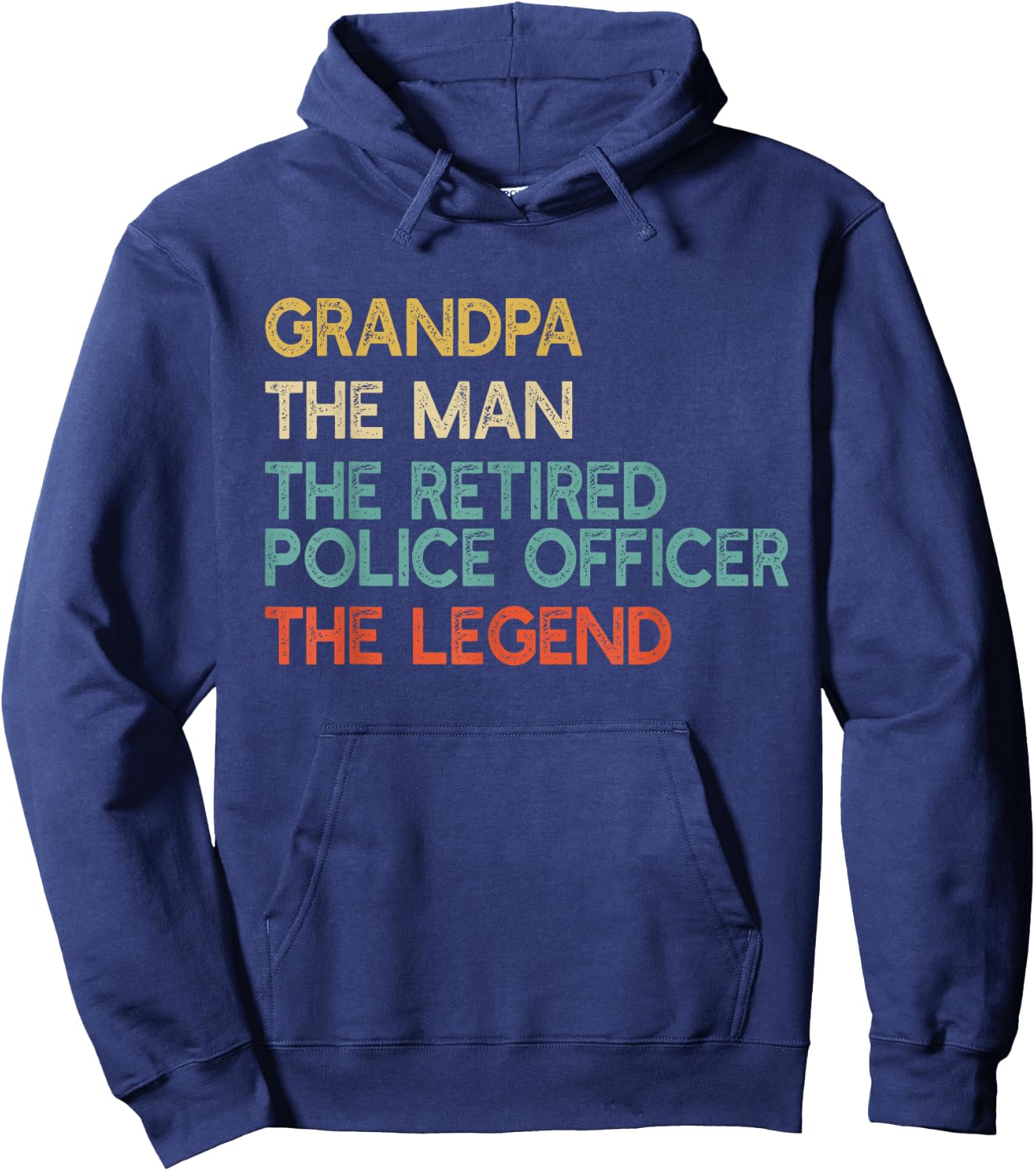 Grandpa The Man The Retired Police Officer Legend Cop Gift Hoodie - Hoodie | Navy