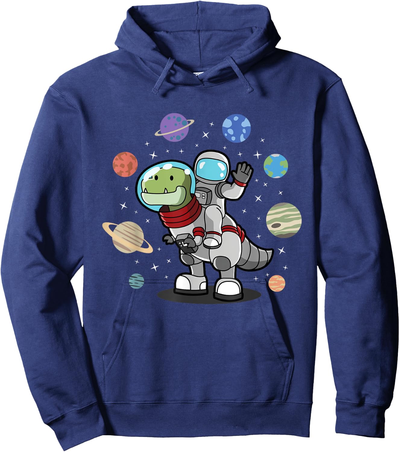 Dinosaur, Astronaut & Planets, Space & Dino, Space Hoodie - Hoodie | Navy