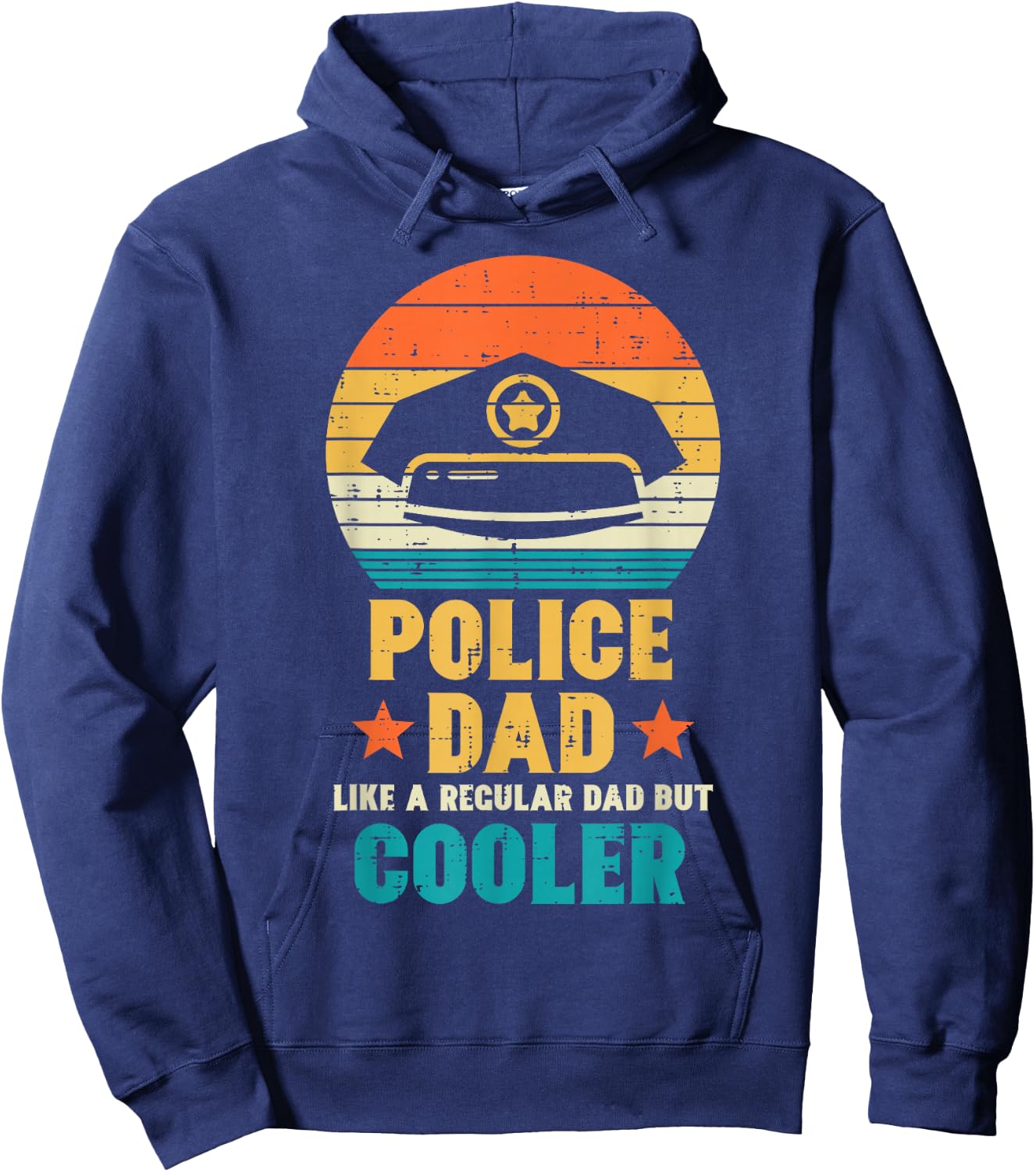Police Dad Regular But Cooler Fathers Day Cop Officer Men Hoodie - Hoodie | Navy