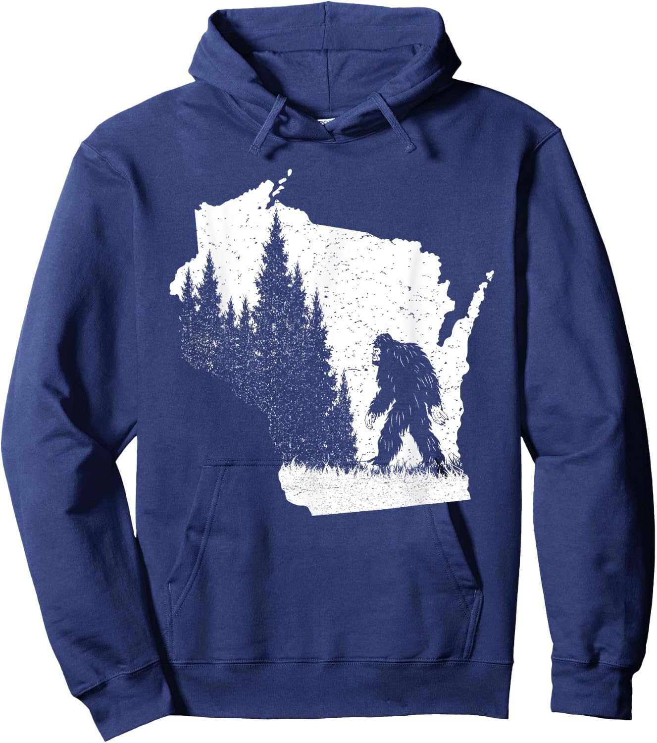 Wisconsin Bigfoot Pride Sasquatch Silhouette Forest Lovers Hoodie - Hoodie | Navy