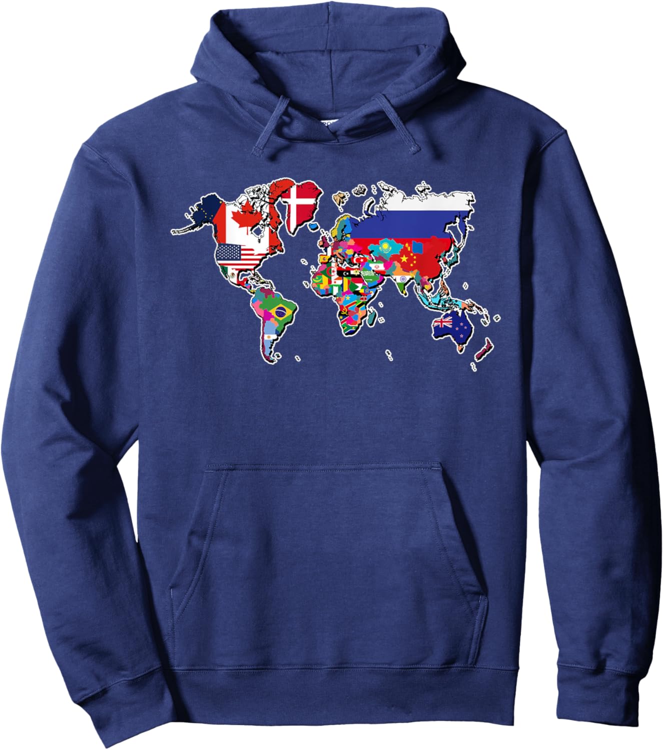 World Flag Map Globe Travelers Atlas Hoodie - Hoodie | Navy