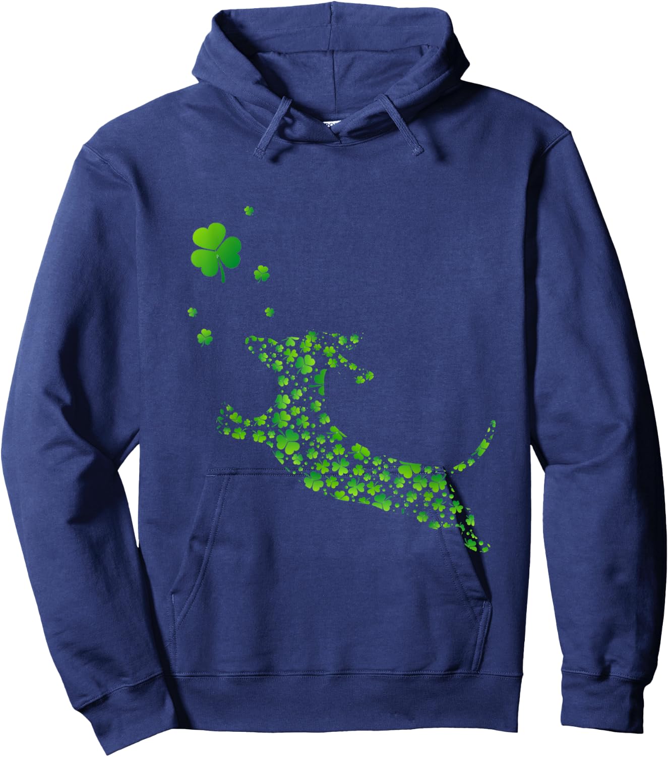 Cute Dachshund Dog With Irish Shamrock St Patricks Day Men Women Kids Hoodie - Hoodie | Navy