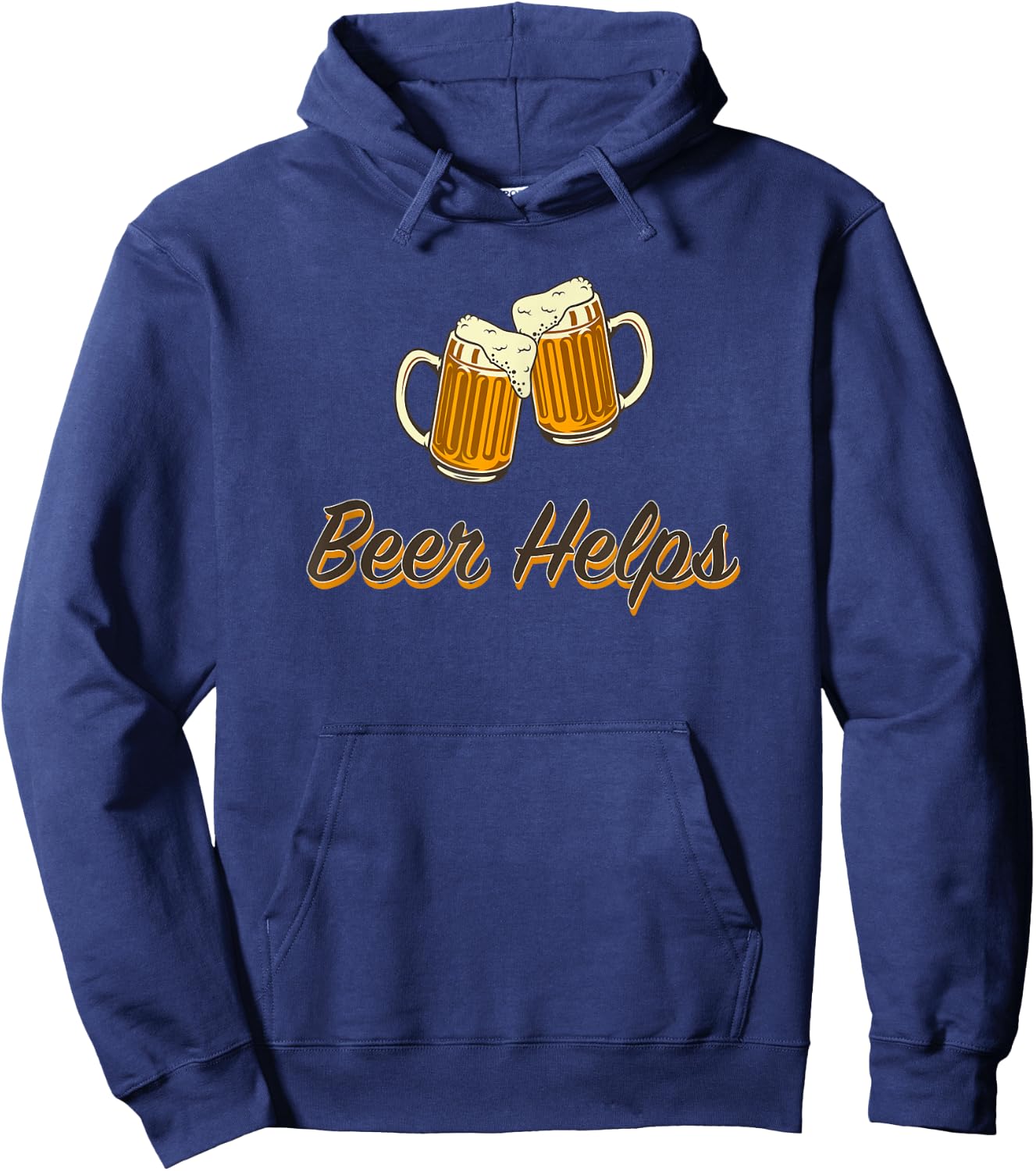 Beer Helps - toasting steins. Hoodie - Hoodie | Navy