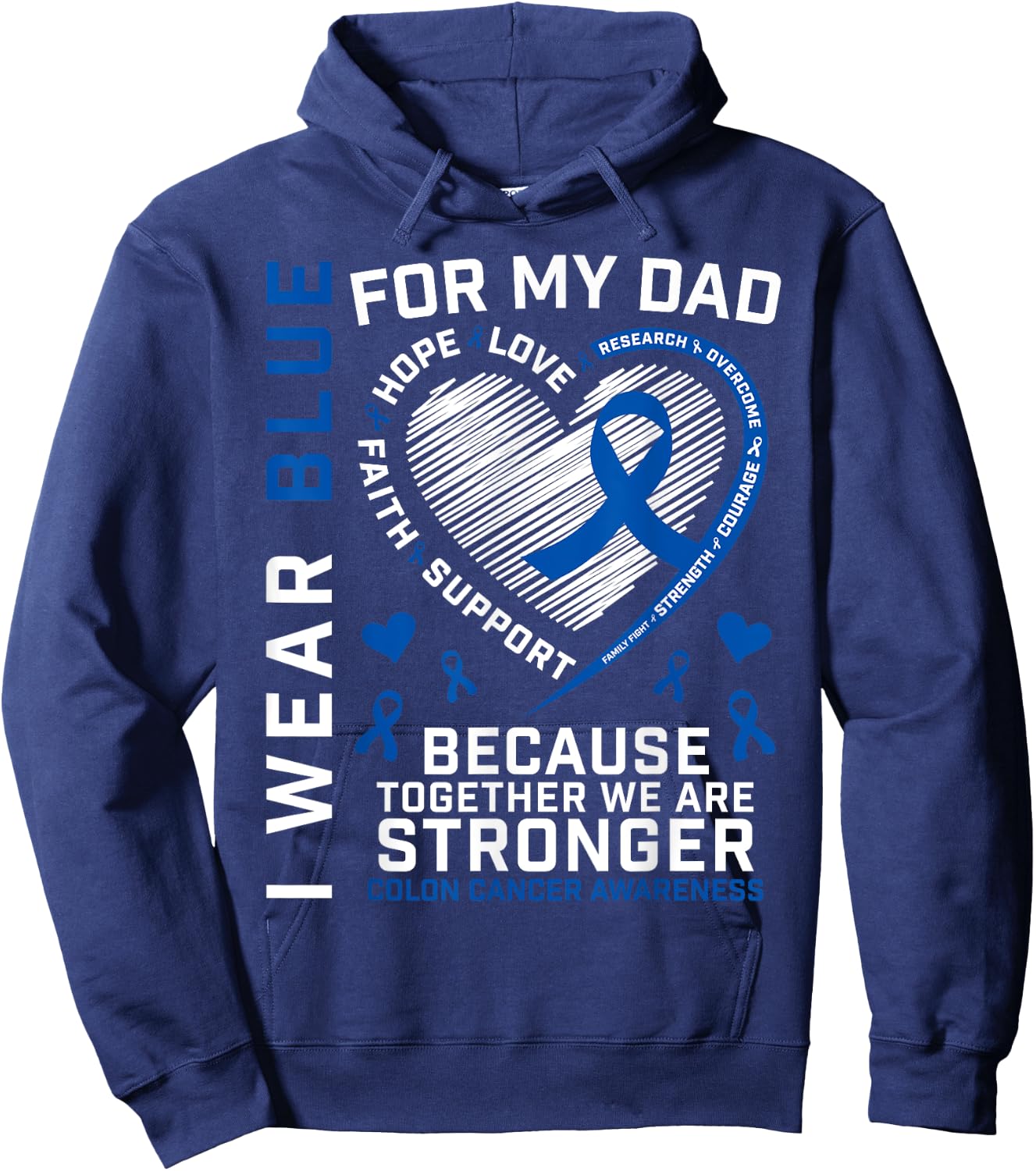 Dad Colon Cancer Awareness Products Gifts Women Men Kids Hoodie - Hoodie | Navy