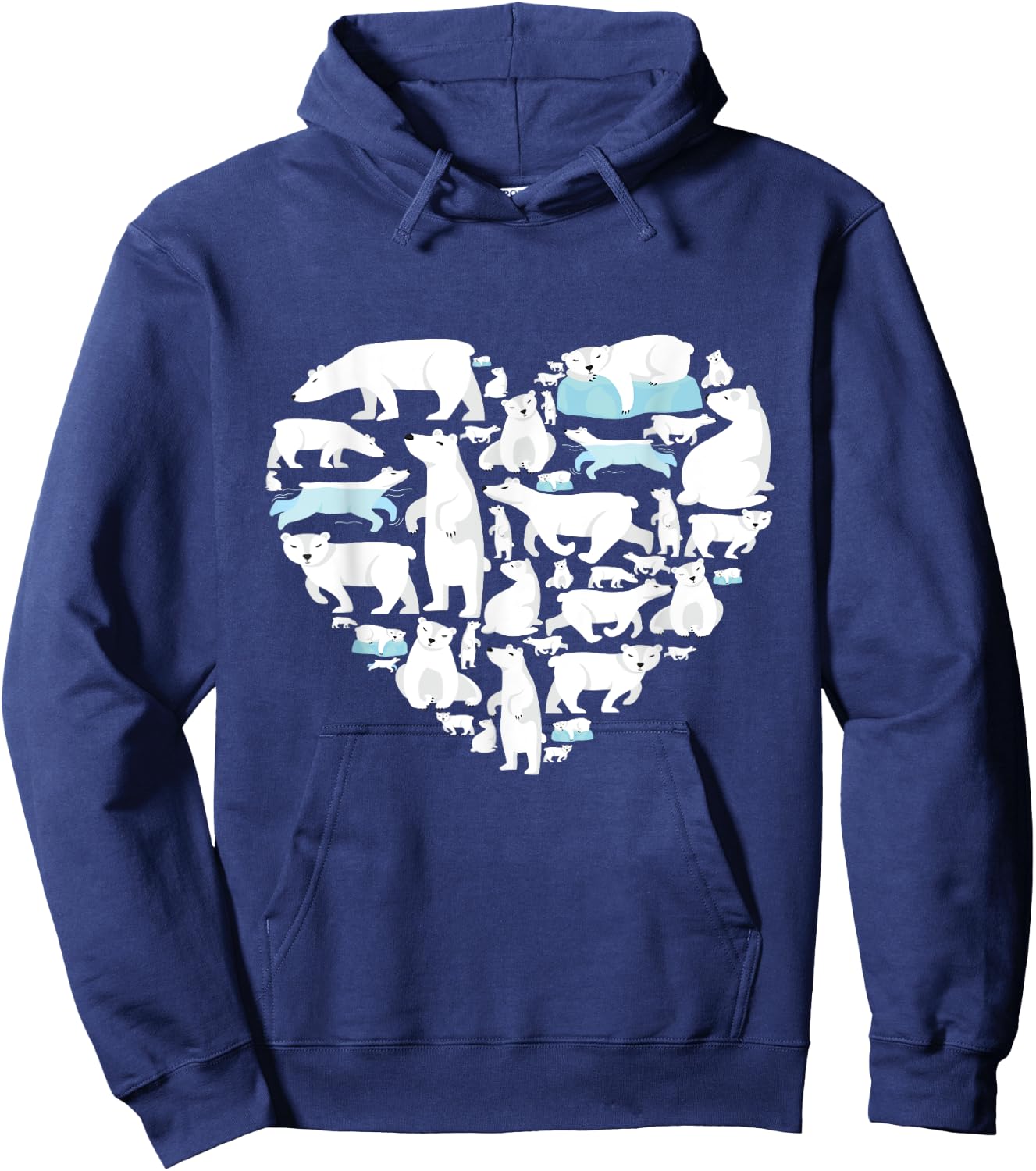 Polar Bear Lover polar bear heart valentine gift men women Hoodie - Hoodie | Navy