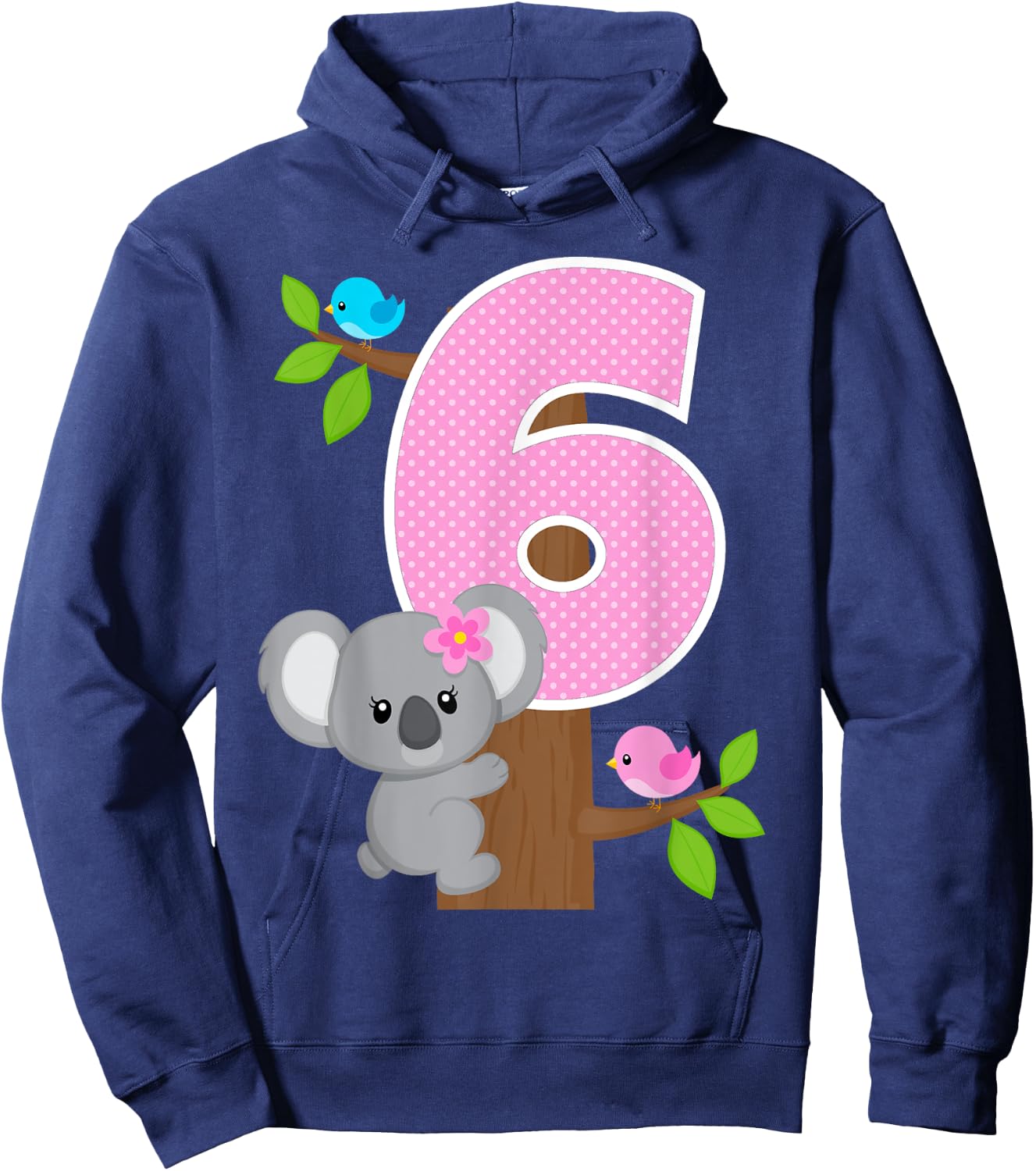 Koala Bear 6th Birthday Girl 6 Year Old Birthday Koalas Bday Hoodie - Hoodie | Navy