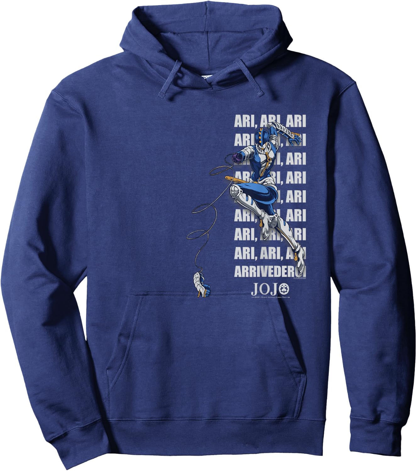 JoJo's Bizarre Adventure Zipper Man Vertical Anime Hoodie - Hoodie | Navy