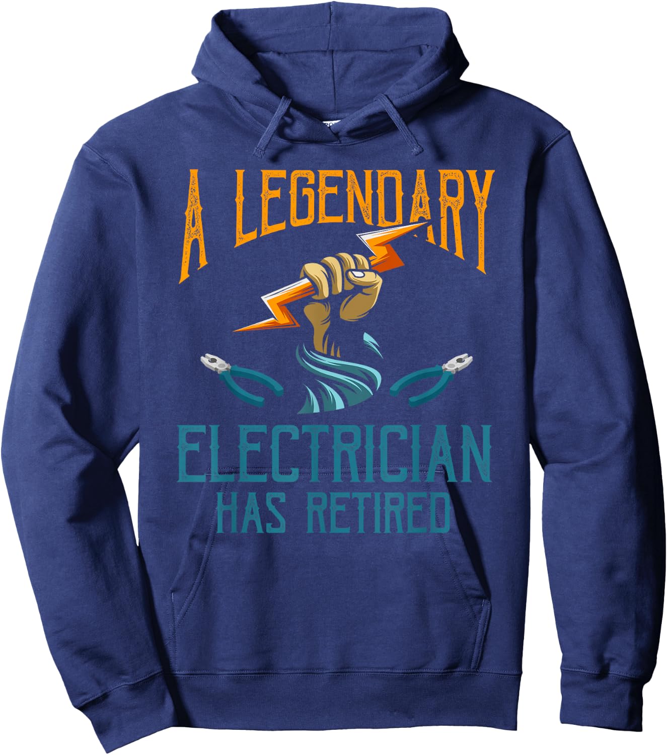 Retired Electrician Shirt Humor Electrician Retirement Gift Hoodie - Hoodie | Navy
