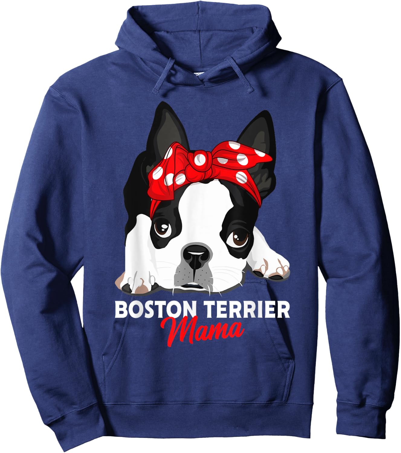 Boston Terrier Mum Dog Woman Gift Hoodie - Hoodie | Navy