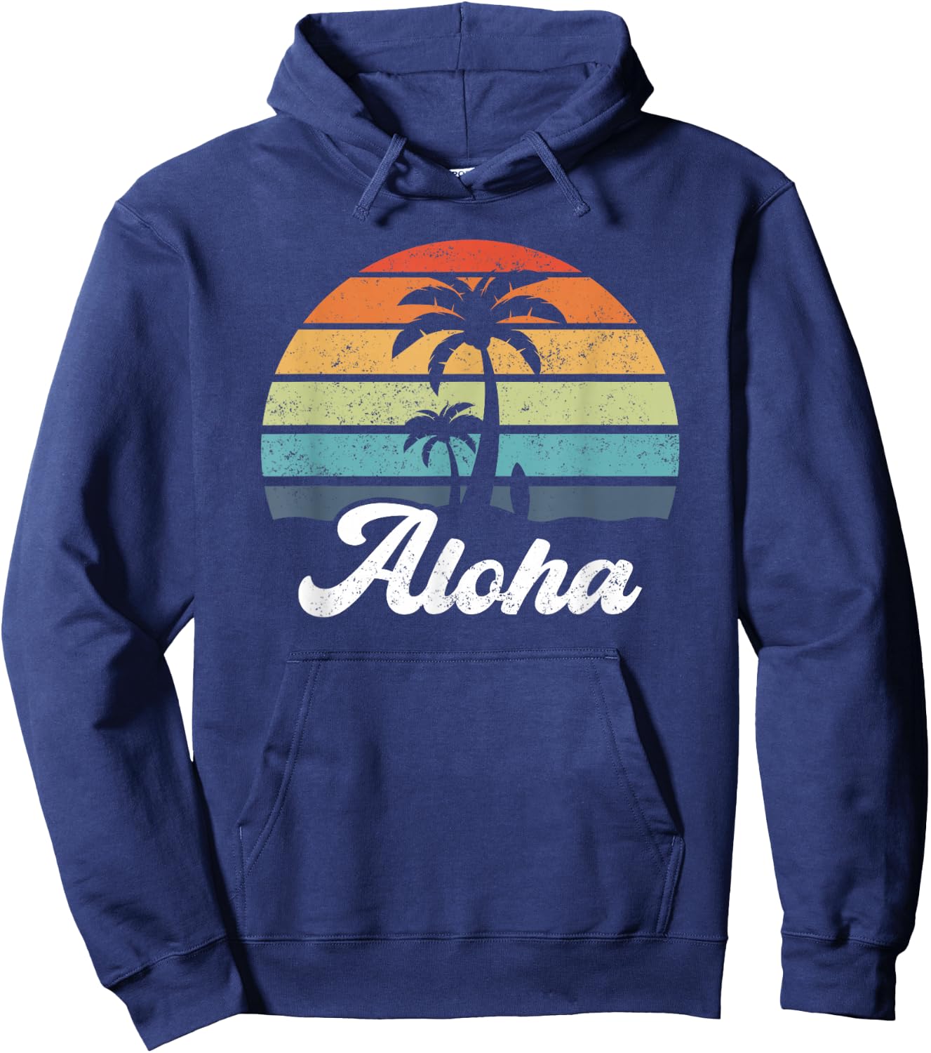 Aloha Hawaii Hawaiian Island Shirt Palm Beach Surfboard Surf Hoodie - Hoodie | Navy