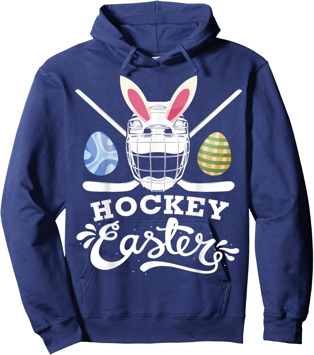 Hockey Easter Funny Easter Day Ice Hockey Player Hoodie - Hoodie | Navy