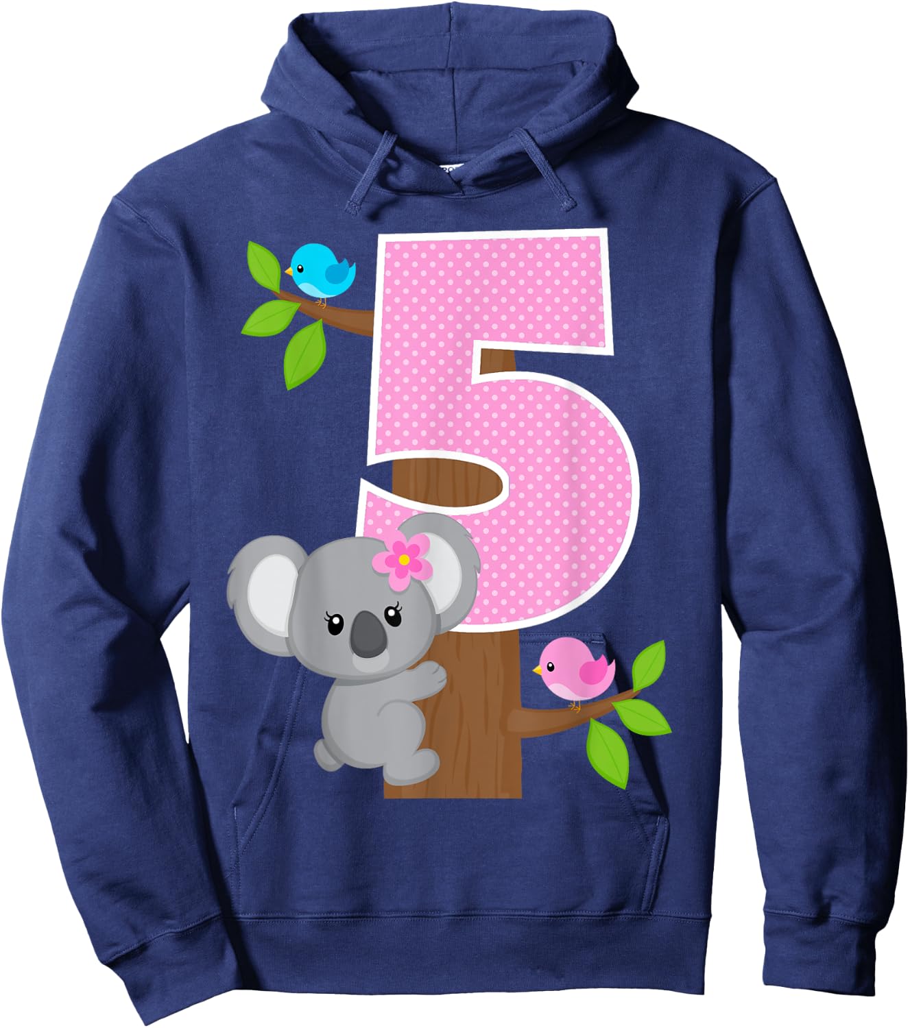 Koala Bear 5th Birthday Girl 5 Year Old Birthday Koalas Bday Hoodie - Hoodie | Navy
