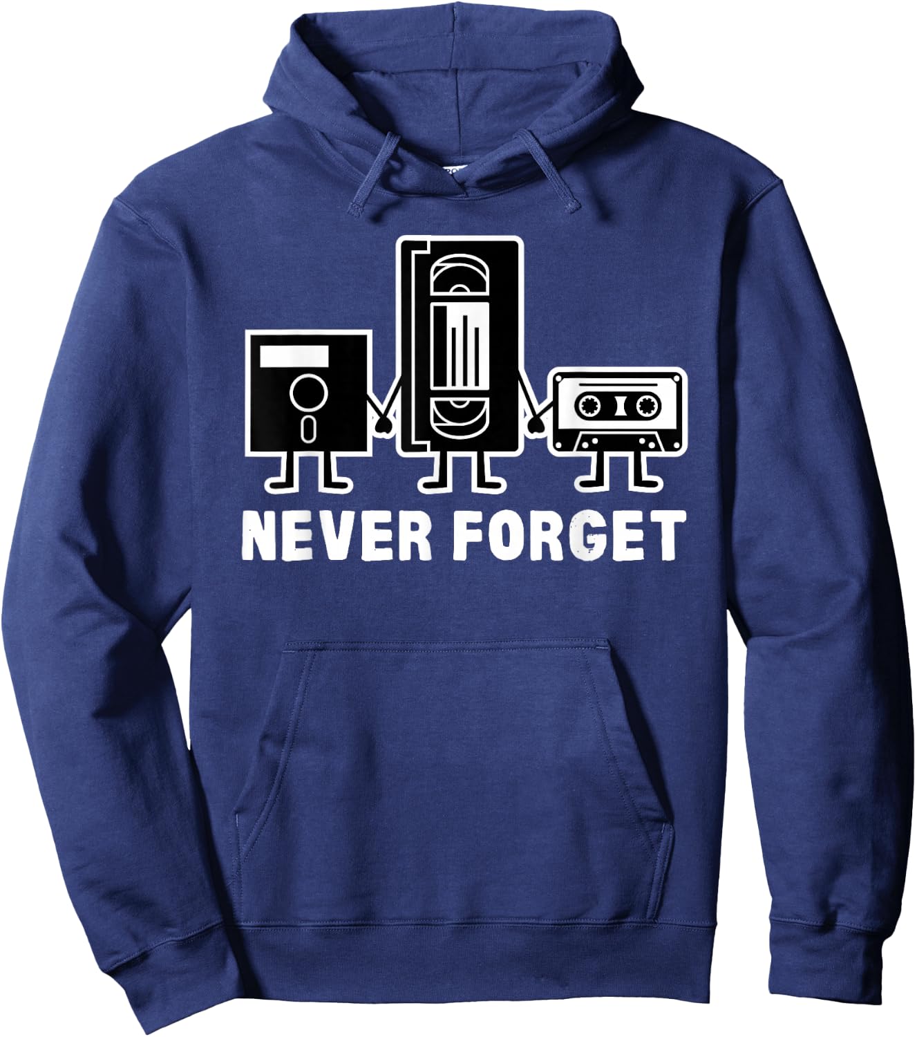Retro Vintage Never Forget Cassette Tape Small Hoodie - Hoodie | Navy