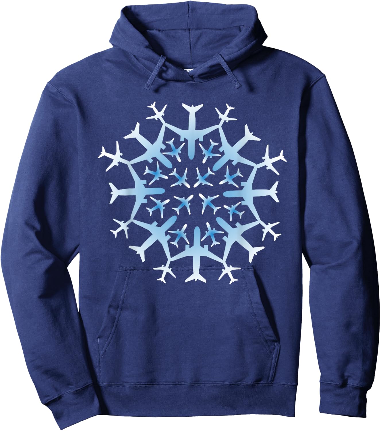 Pilot Gift Snowflake Airplanes Christmas Snow Aviation Plane Hoodie - Hoodie | Navy