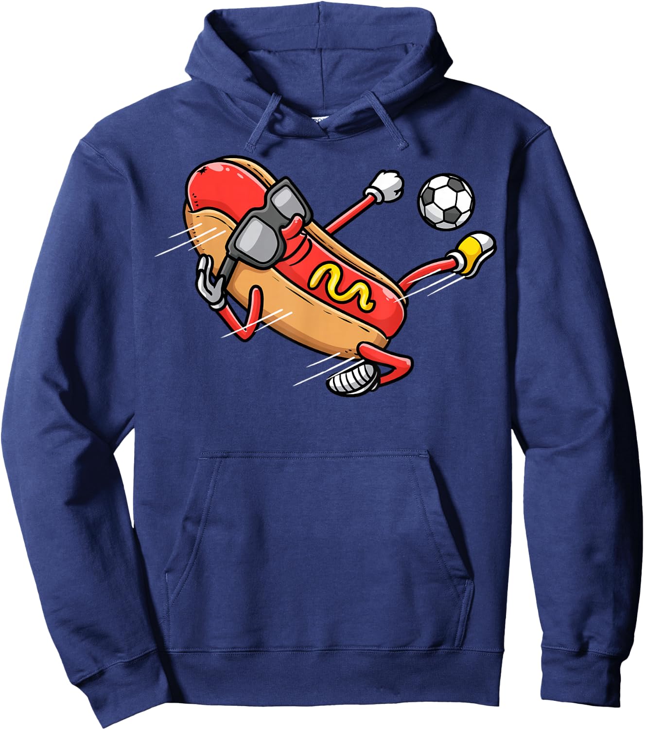 Soccer Player Hotdog Hot Dogs Playing Soccer Hoodie - Hoodie | Navy