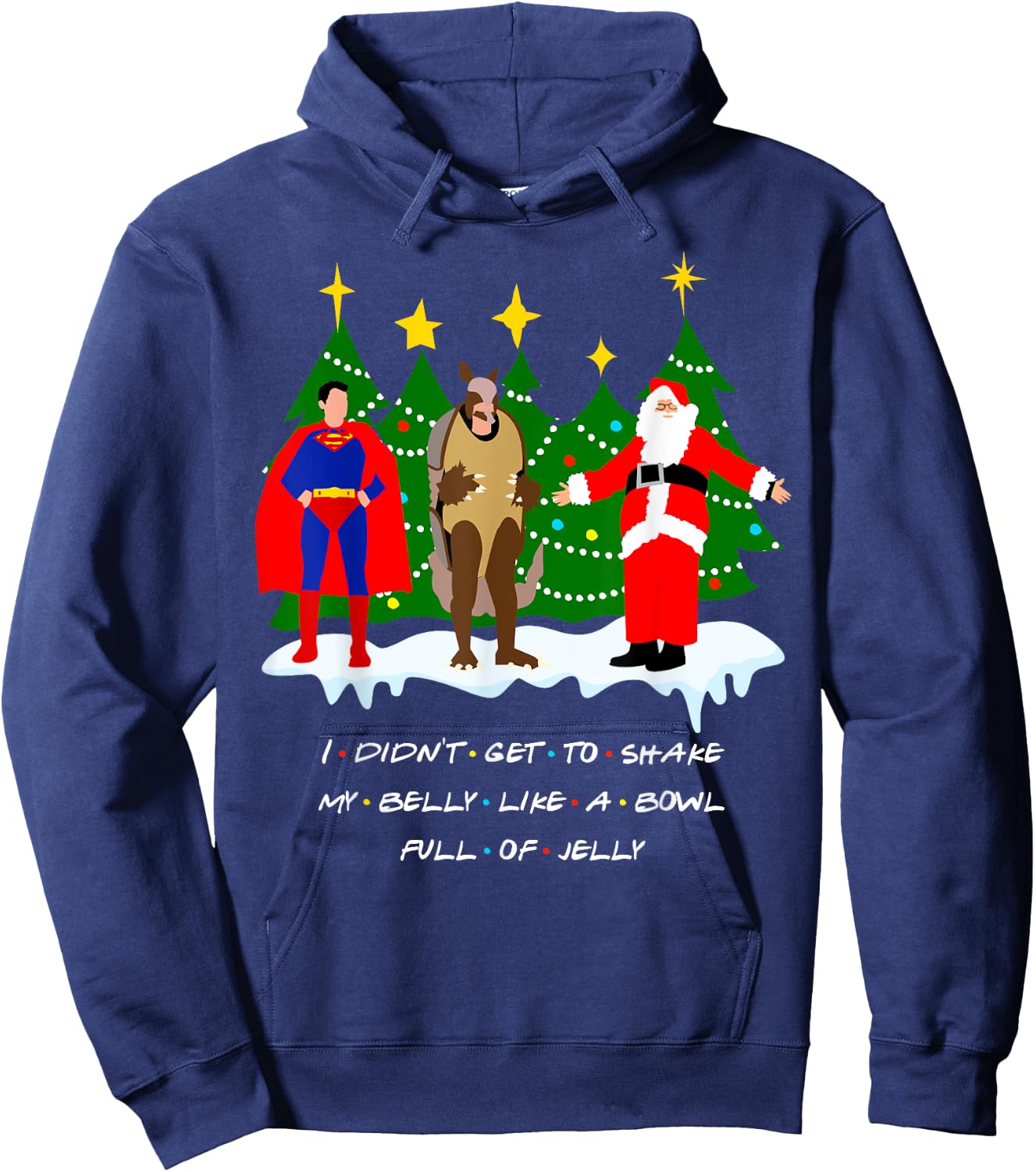 Christmas with Friends. Shake My Belly Hoodie - Hoodie | Navy