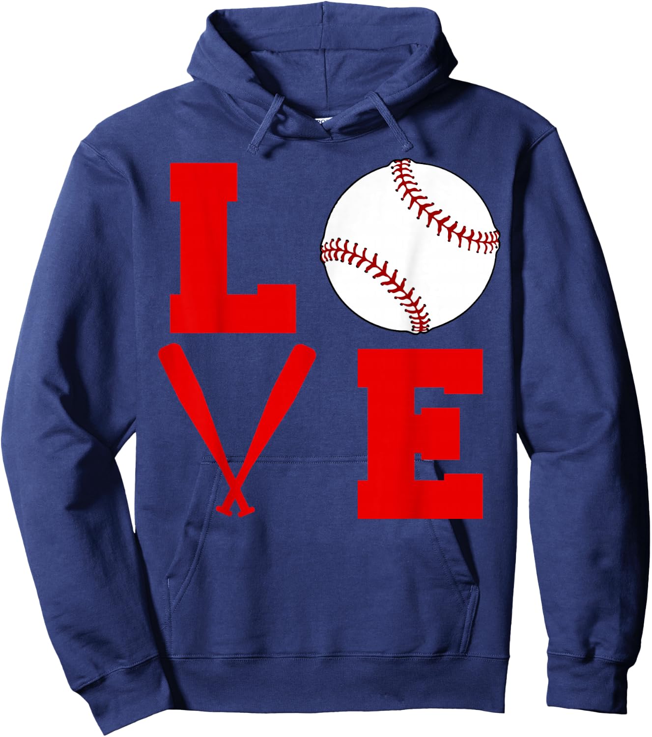 I Love Baseball Hoodie - Hoodie | Navy
