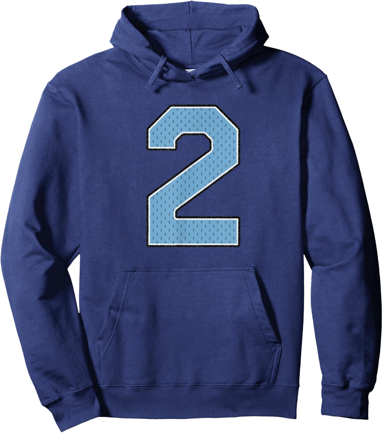 Sports Jersey Player Supporter Light Blue Number 2 Hoodie - Hoodie | Navy