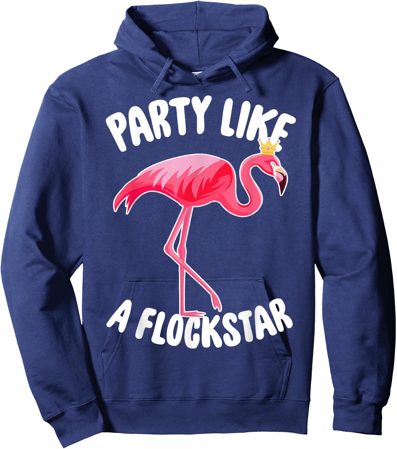 Party Like A Flockstar - Matching Flamingo Family Crew Hoodie - Hoodie | Navy