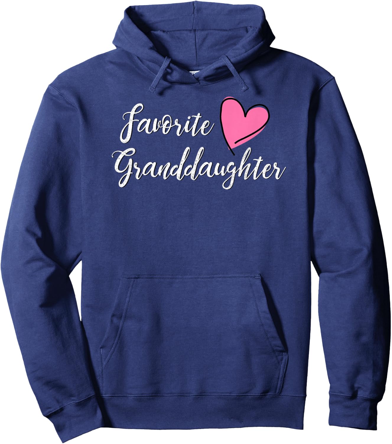 Favorite Granddaughter Heart Distressed Vintage Hoodie - Hoodie | Navy