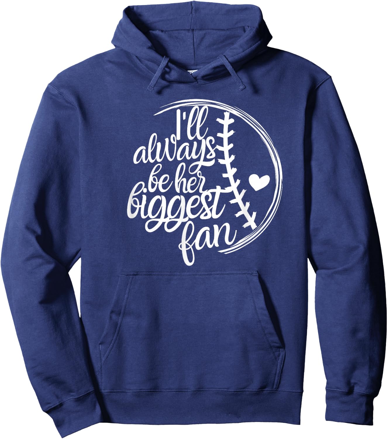 Softball Mom Shirt, Softball Gift I'll Always Be Biggest Fan Hoodie - Hoodie | Navy