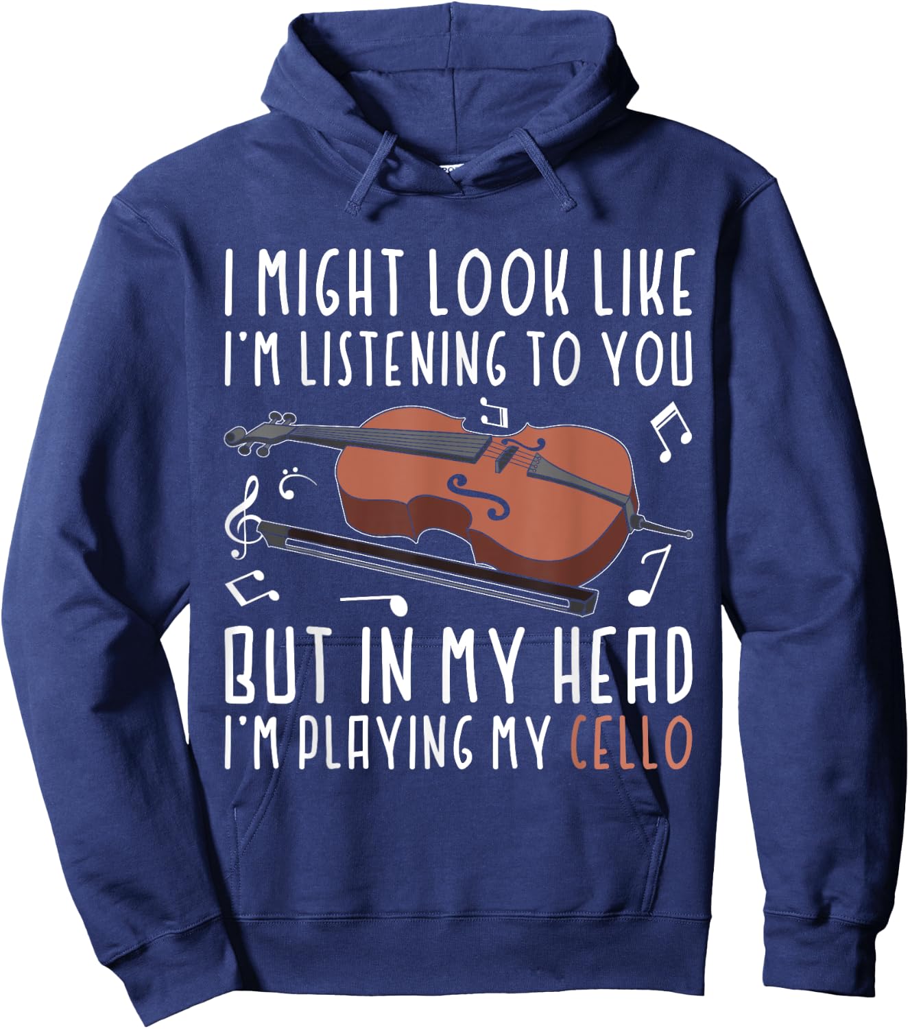 Funny Musician Gift In My Head Im Playing My Cello Hoodie - Hoodie | Navy
