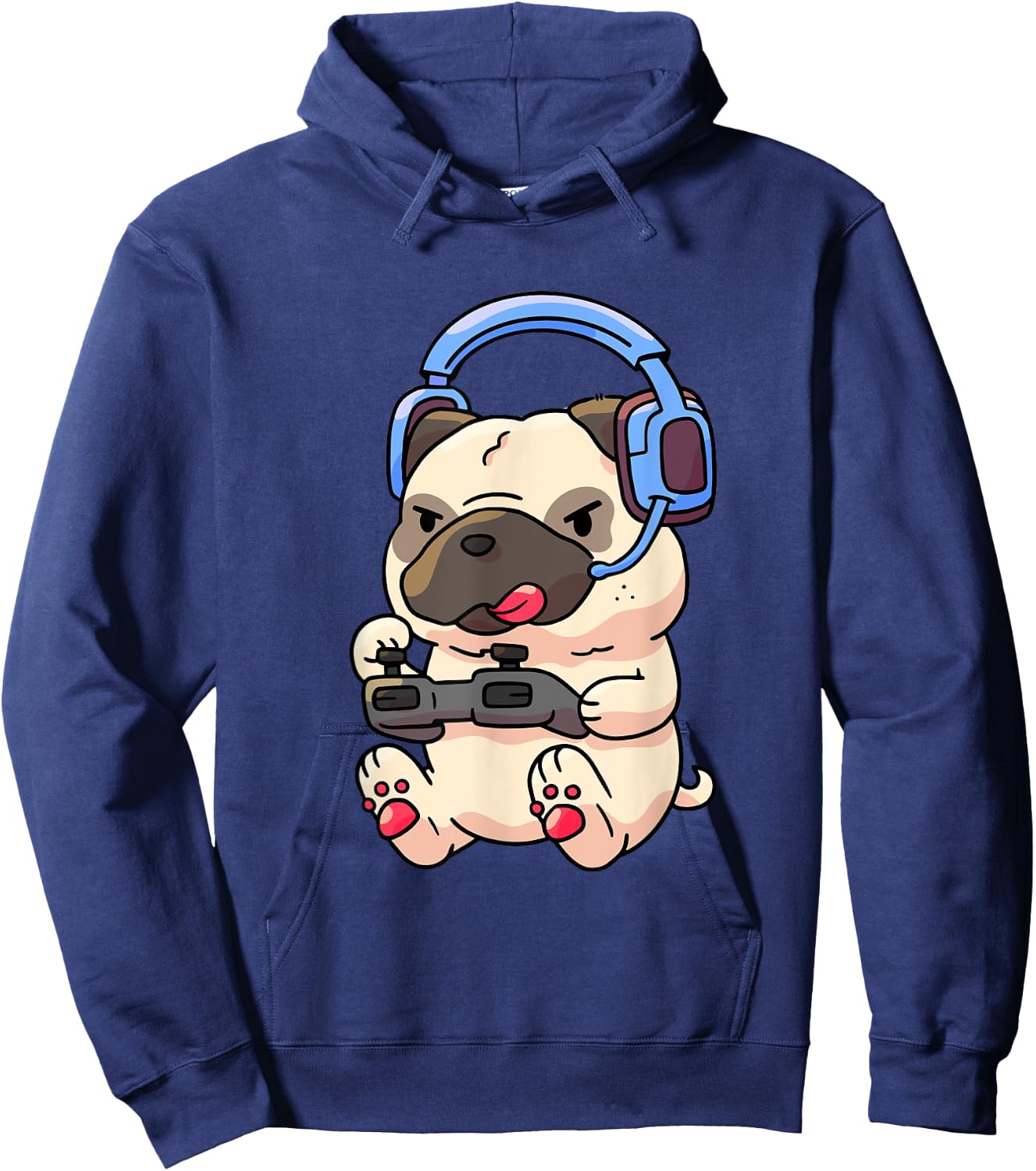 Gamer Pug Gaming Pugs Video Game Gift Small Hoodie - Hoodie | Navy