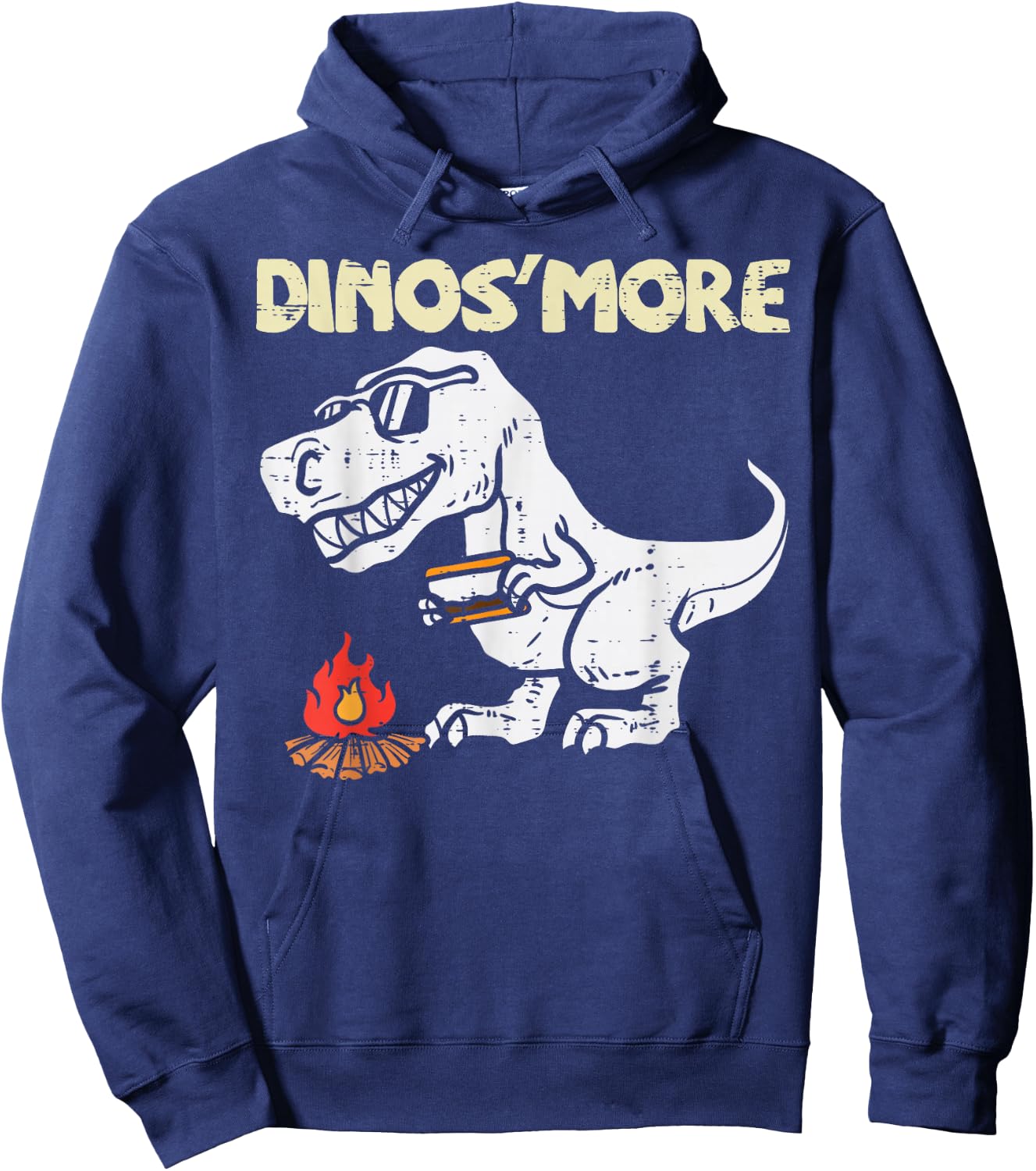 Dino smore Funny Camping Trex Dinosaur Camper Kids Boys Hoodie - Hoodie | Navy