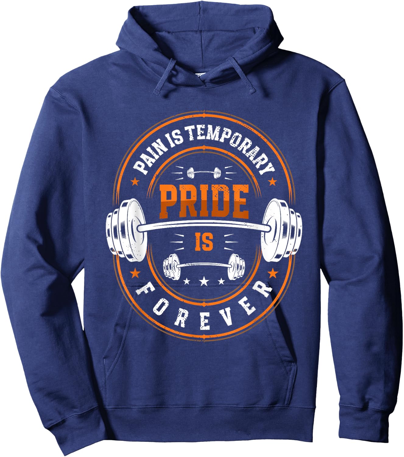 Pain Is Temporary Pride Is Forever | Barbell | Weightlifting Hoodie - Hoodie | Navy
